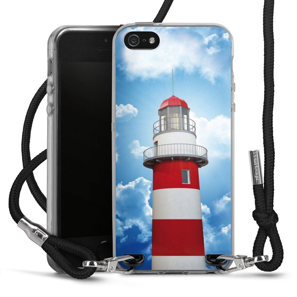 DeinDesign Handyhülle Leuchtturm Wolke Himmel Leuchtturm, Apple iPhone 5 Handykette Hülle mit Band Case zum Umhängen
