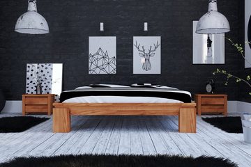 byoak Bett VINCI 140 x 200 aus Massivholz, ohne Kopfteil, Naturgeölt