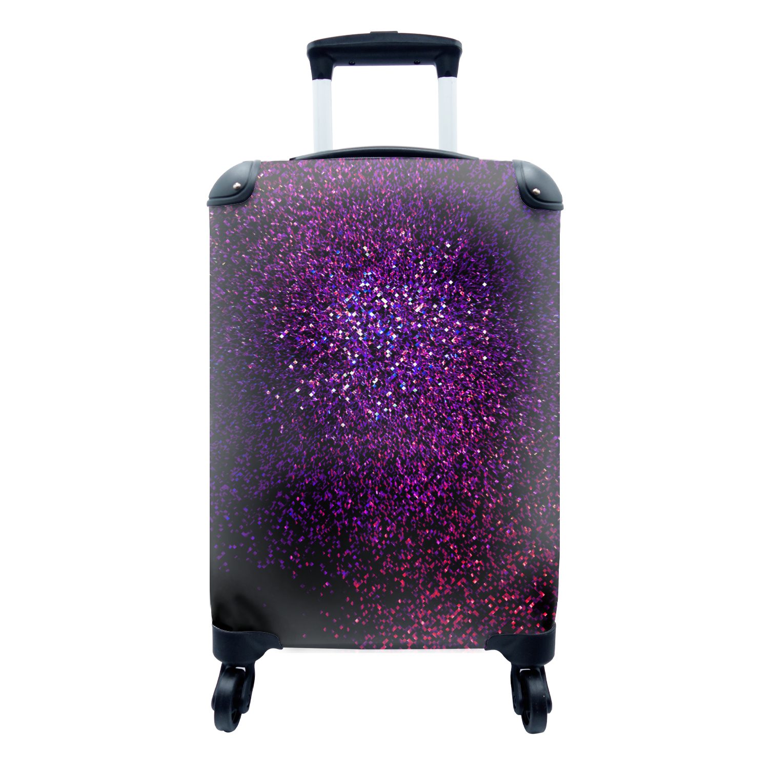 MuchoWow Handgepäckkoffer Minimal Art einer lila Farbexplosion, 4 Rollen, Reisetasche mit rollen, Handgepäck für Ferien, Trolley, Reisekoffer