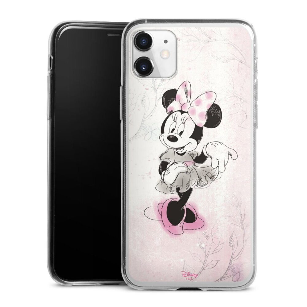 DeinDesign Handyhülle Minnie Mouse Disney Vintage Minnie Watercolor, Apple iPhone 11 Slim Case Silikon Hülle Ultra Dünn Schutzhülle