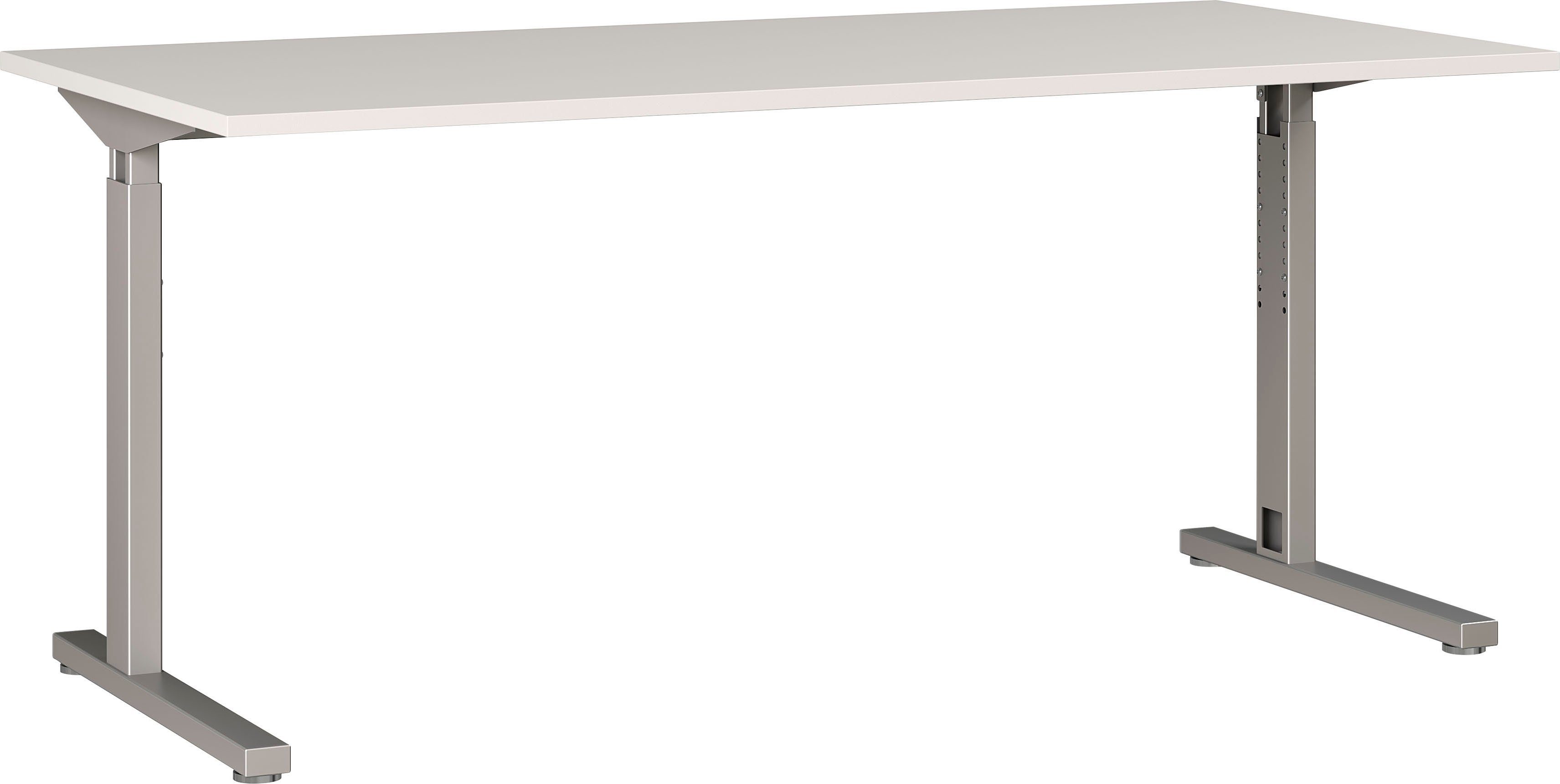 GERMANIA Schreibtisch Profi 2.0, höhenverstellbar, Breite 180 cm Lichtgrau/Silber | Silber | Lichtgrau | Schreibtische