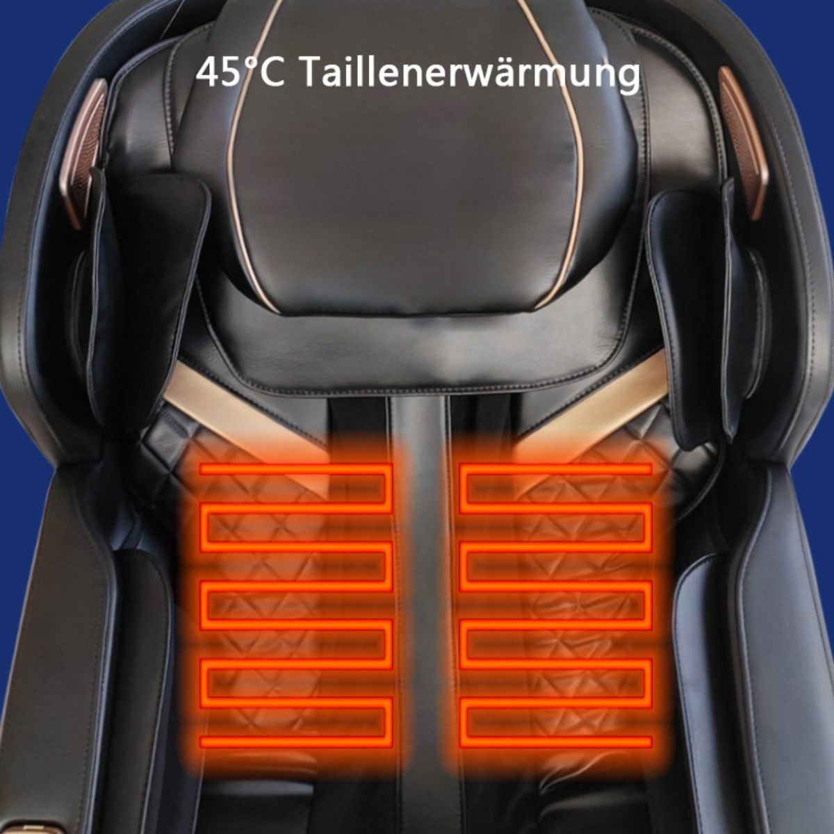 Salottini Massagesessel Traum Relaxsessel Massagesessel Sessel Biel Wärme schwarz (1-St), Elektronisch verstellbar