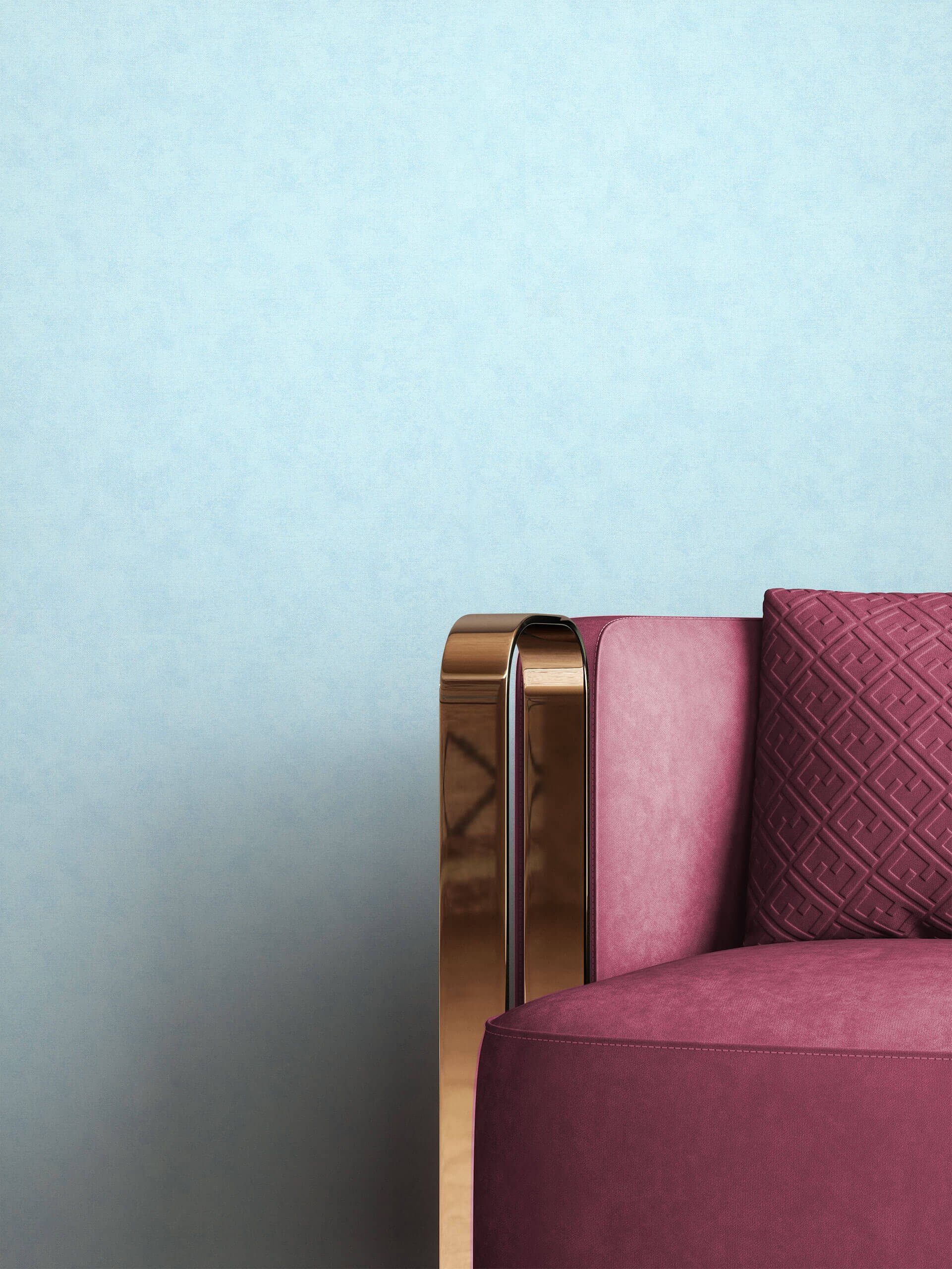 Newroom Vliestapete, Blau Tapete Uni Unifarbe günstig online kaufen