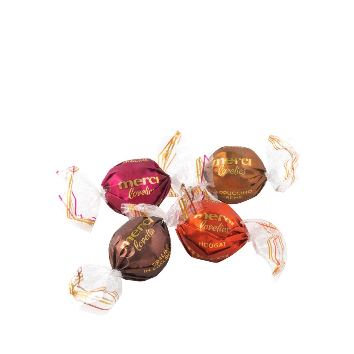 Merci Schokolade, Merci Lovelies Creamy verpackte Pralinen 4fach sortiert 185g