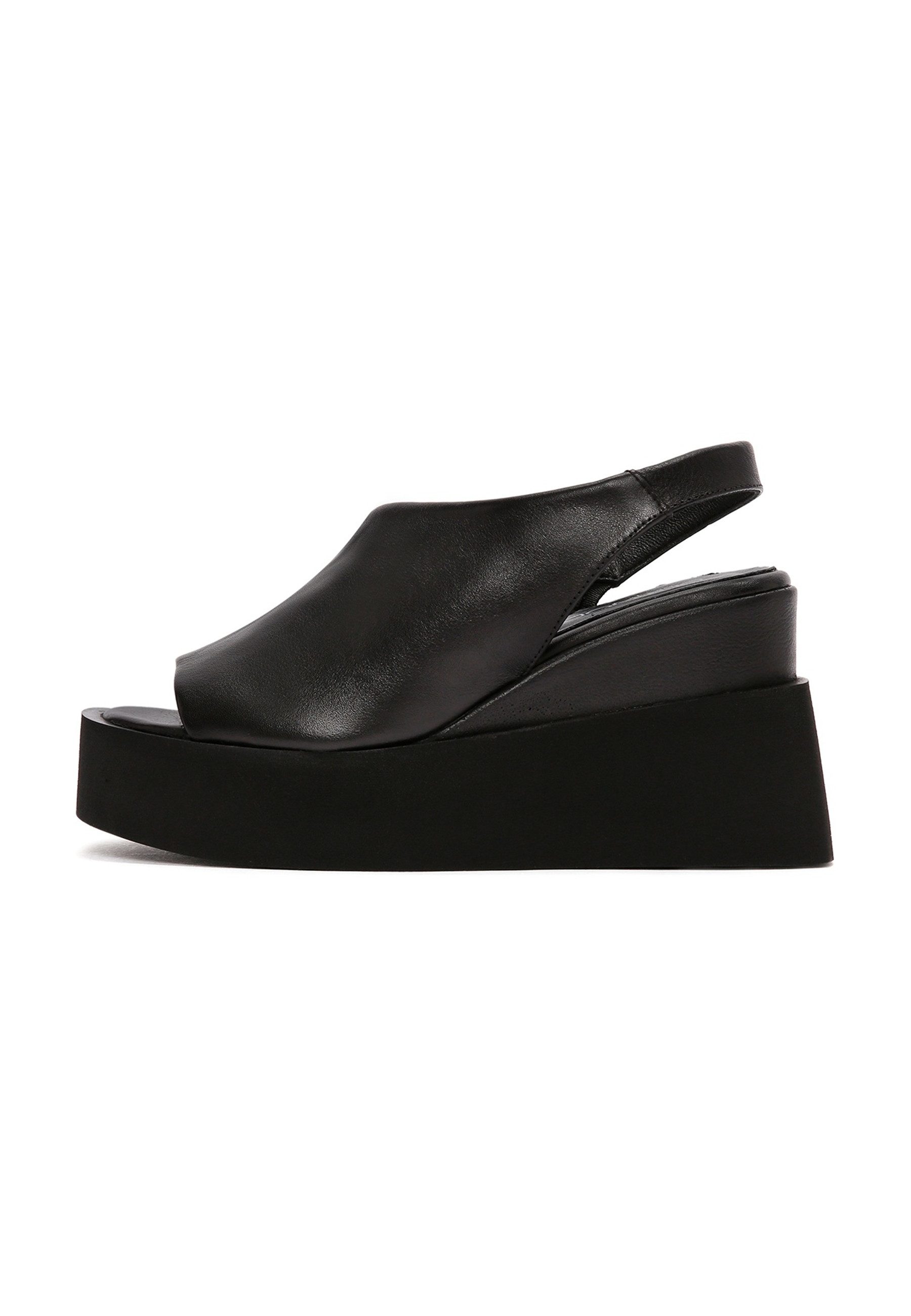 Keilabsatz-Sandalen aus Leder Sandale