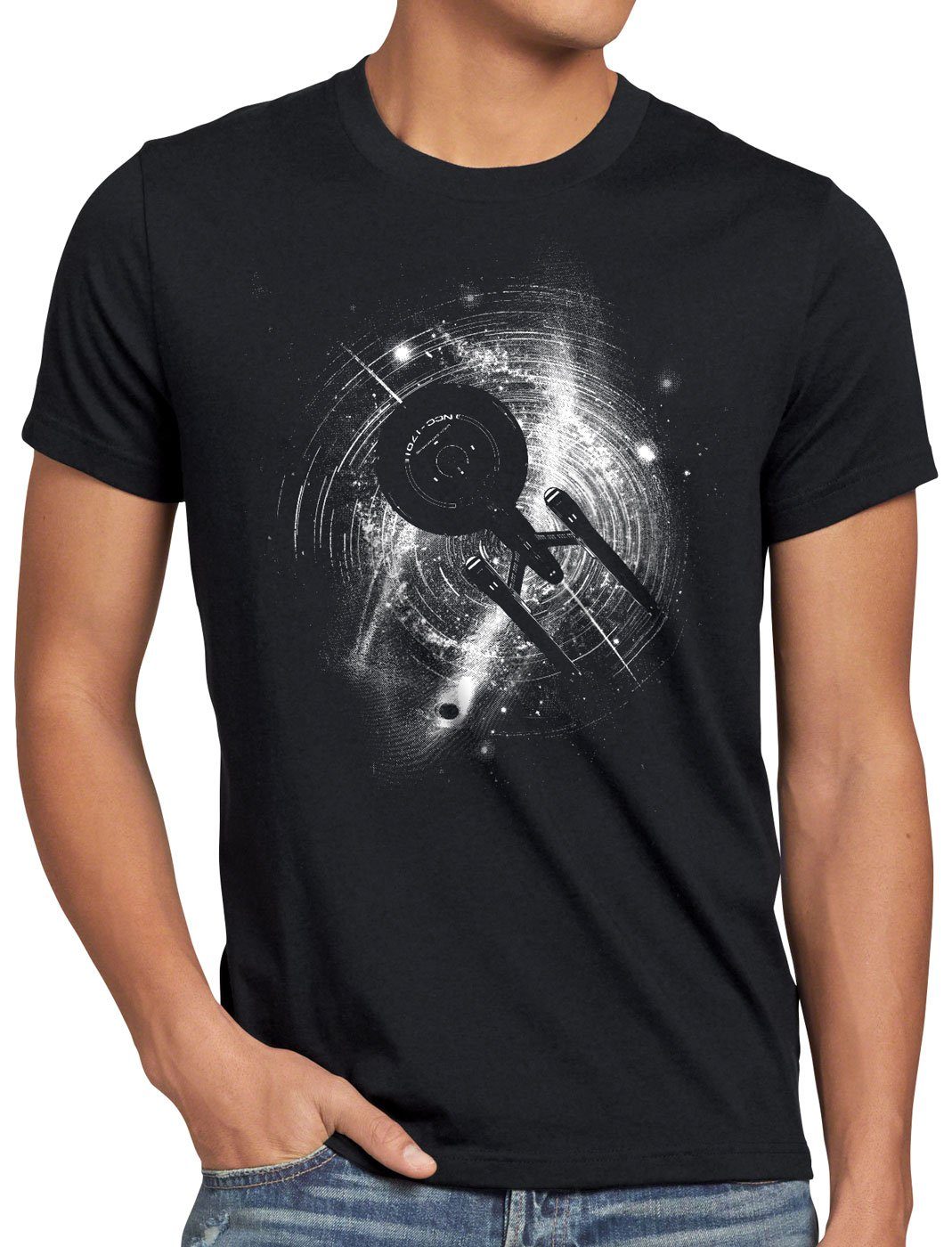 style3 T-Shirt Enterprise in Space ncc-1701 star trekkie trek raumschiff günstig online kaufen