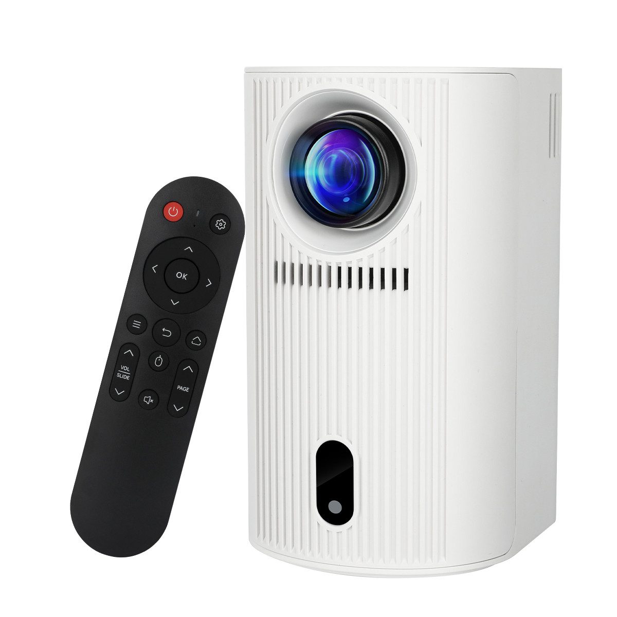 Happybe Mini Beamer 4K 1920 x 1080P, Unterstützt WiFi 6, BT 5.4 Android 11 Portabler Projektor (1920 x 1080 px, mit HDMI/USB /AUDIO, 1000:1, HIFI-Lautsprecher 4K 1080p unterstützt)