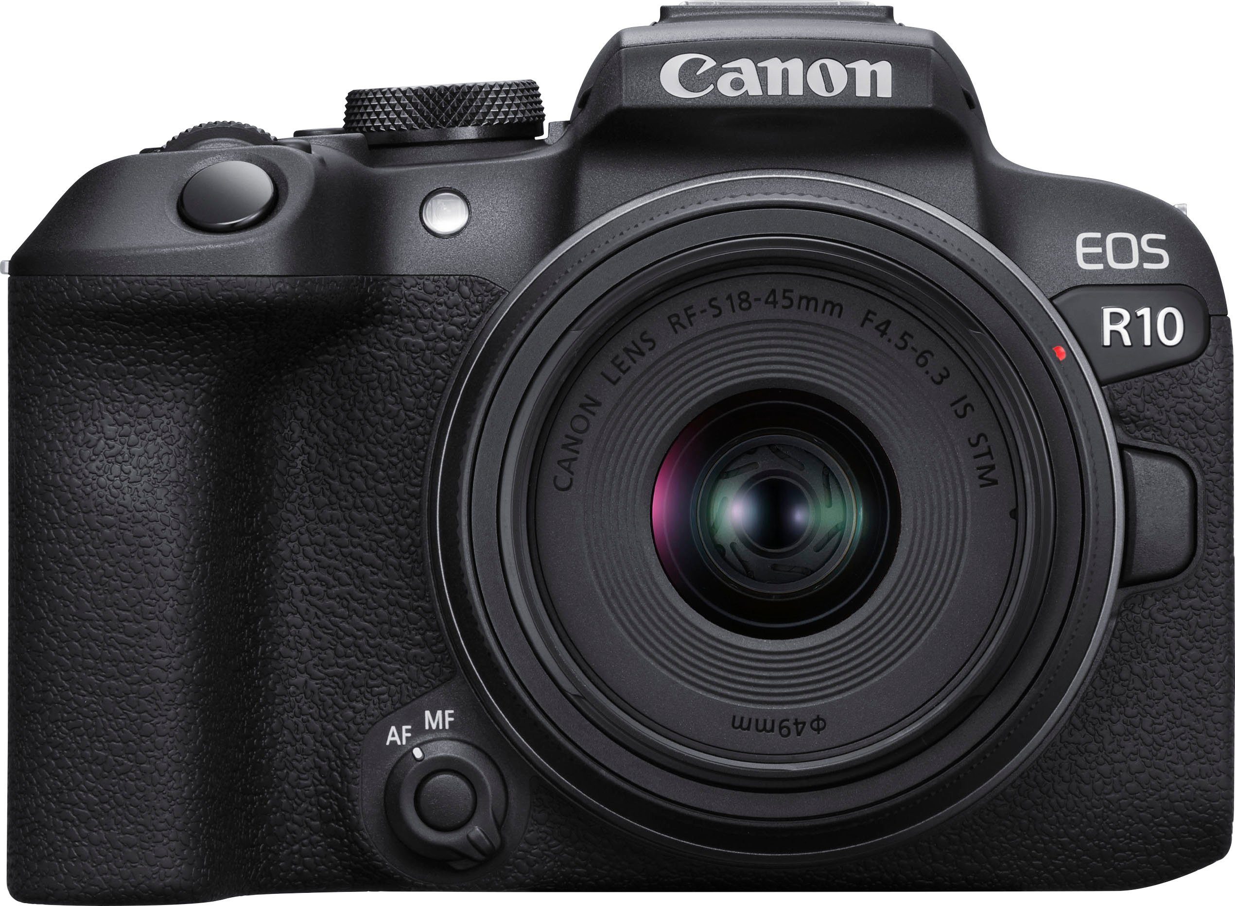 Canon EOS R10 Systemkamera (RF-S 18-45mm F4.5-6.3 IS STM, 24,2 MP, Bluetooth, WLAN, inkl. RF-S 18-45mm Objektiv)