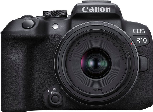 Canon EOS R10 Systemkamera (RF S 18 45mm F4.5 6.3 IS STM, 24,2 MP, Bluetooth, WLAN, inkl. RF S 18 45mm Objektiv)  - Onlineshop OTTO