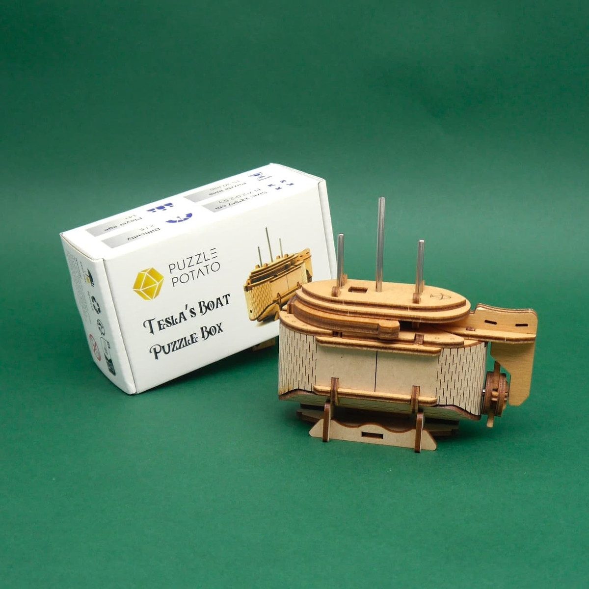 ROMBOL Denkspiele Spiel TESLAS BOAT - interessante Puzzle Box, Geschenkverpackung, Knobelspiel