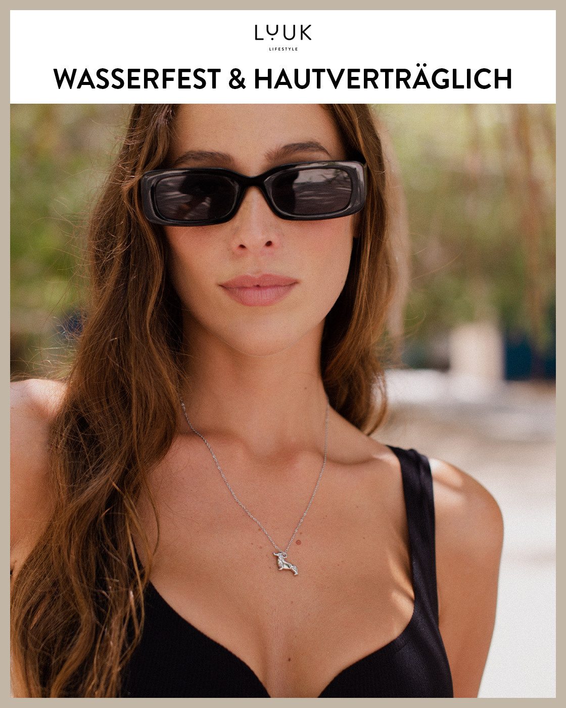LUUK LIFESTYLE Kette mit Anhänger Dackel, mit HAPPINESS Spruchkarte – Bild 2 von 5