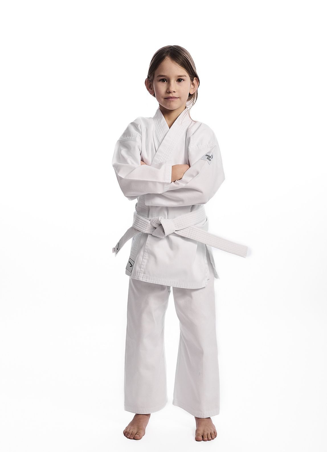 IPPONGEAR Karateanzug Club 2 (Einsteiger & Kinder Karateanzug), inkl. weißem Gürtel I Schnürbund I 220gr/m² (8 oz) Stoffdichte