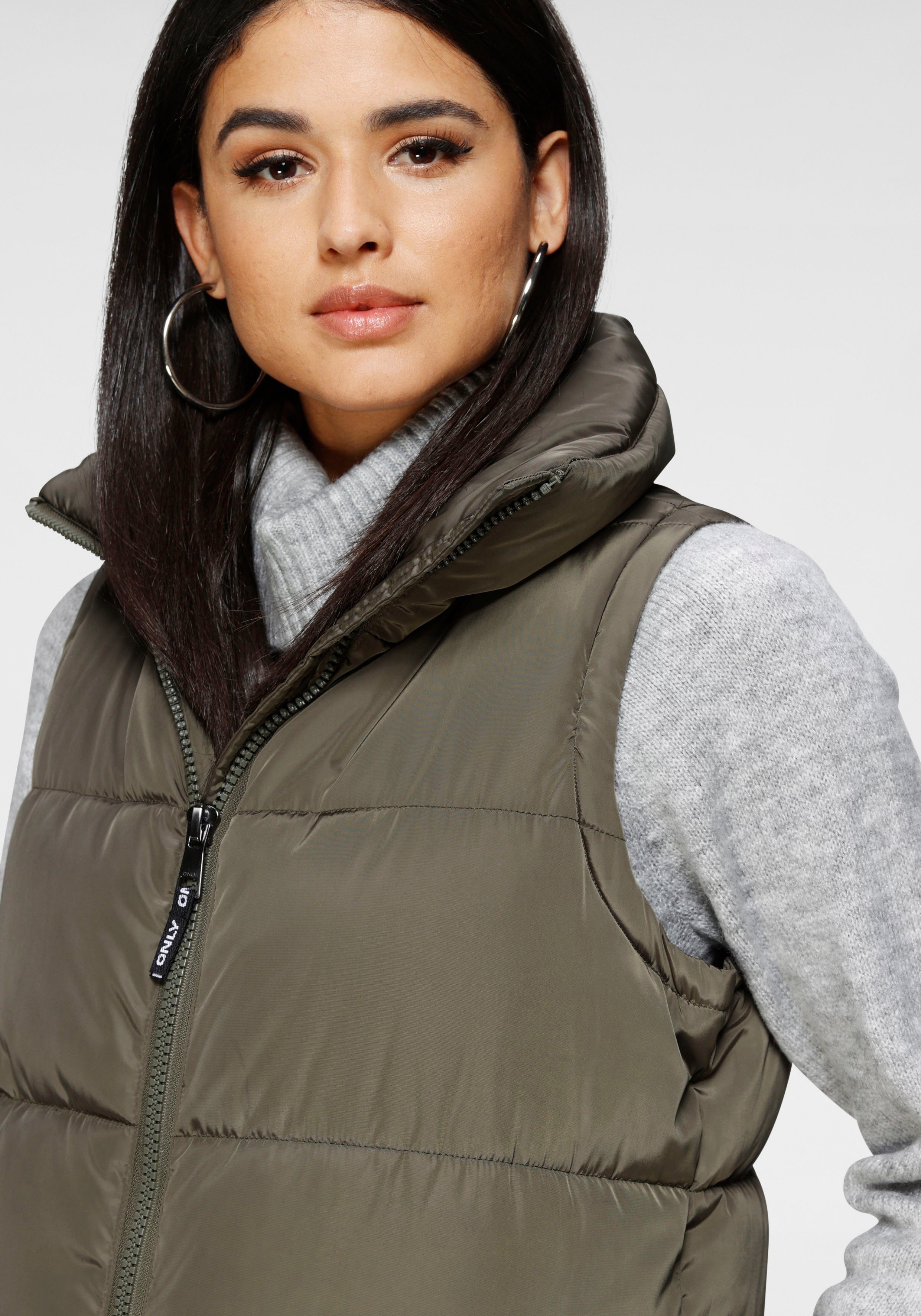 ONLY Steppmantel ONLIRINA X-LONG 2IN1 PUFFER OTW auch als Weste tragbar