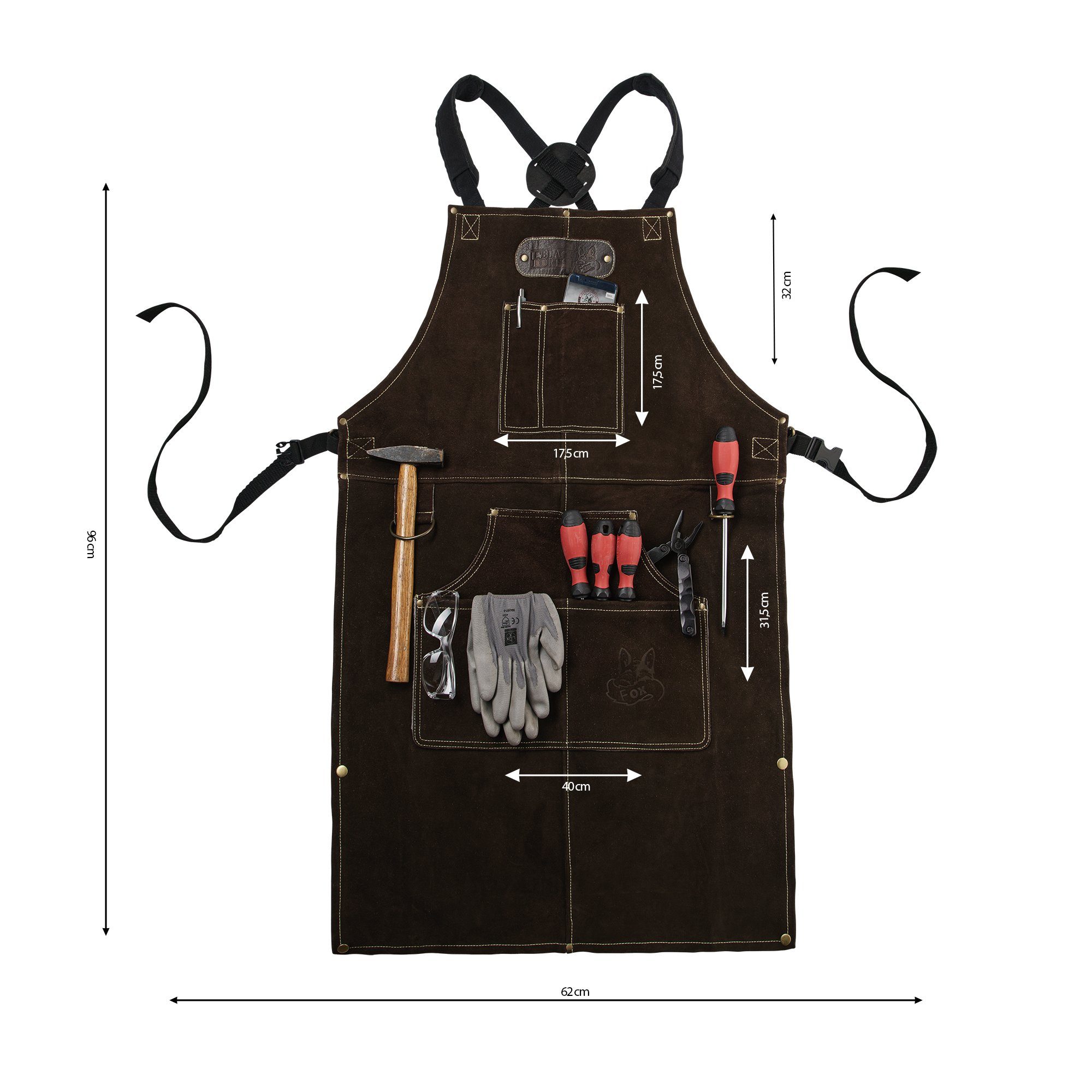 BLACK FOREST FOX Grillschürze ROUGH Büffel Rau Wild Leder Arbeitsschürze, G günstig online kaufen