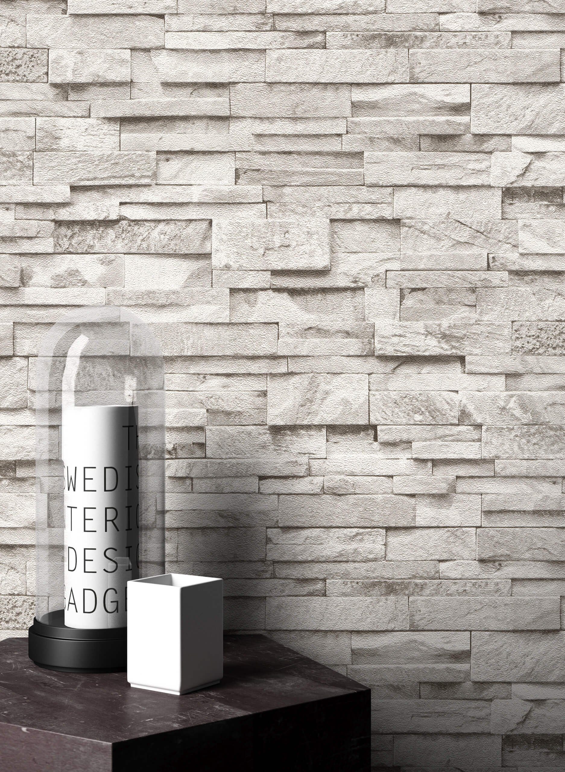 Newroom Vliestapete, Grau Tapete Modern Stein - Steintapete Schiefer Loft I günstig online kaufen