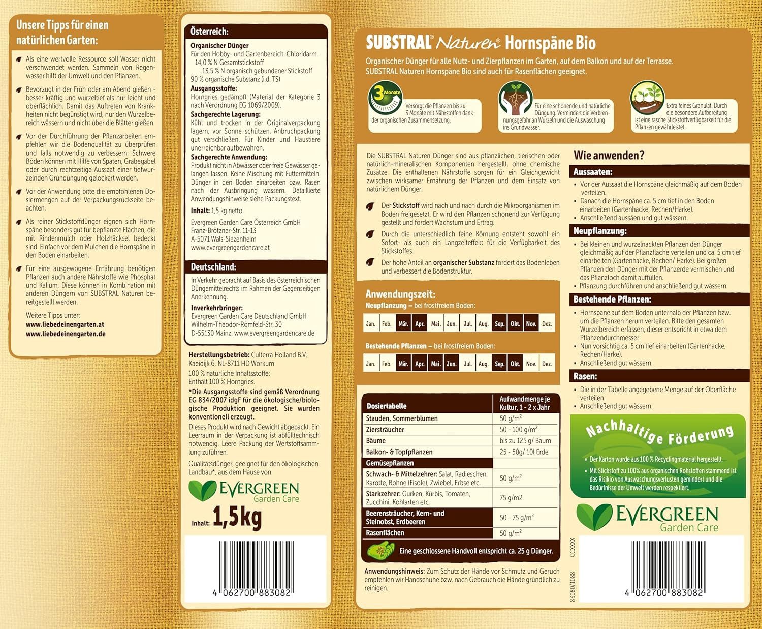 Evergreen Gartendünger Substral Naturen BIO Hornspäne günstig online kaufen