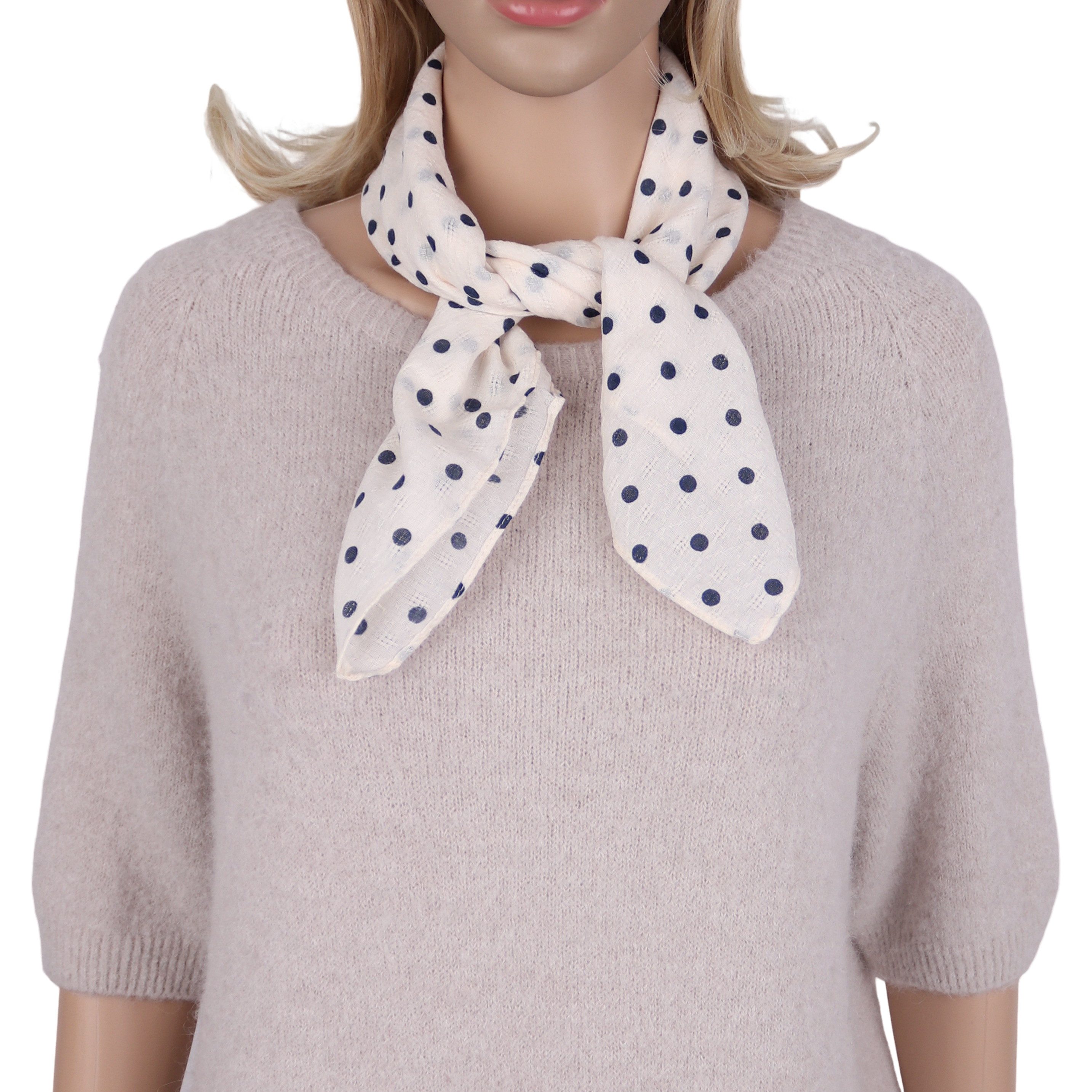 MIRROSI Nickituch ierecktuch ca. 60 × 60 cm, wunderschönes Punkte-Muster, Damen Halstuch ideal für Frühling, Sommer oder Herbst