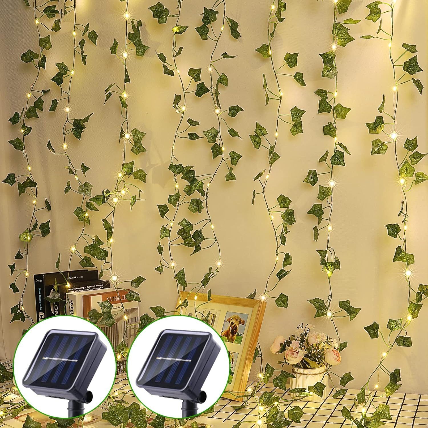 BlingBin LED-Lichterkette Solar Lichterkette Aussen, Efeu günstig online kaufen