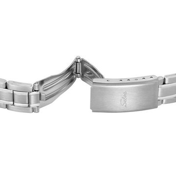 Selva Technik Quarzuhr SELVA Quarz-Armbanduhr mit Edelstahlband Zifferblatt weiß Ø 27mm