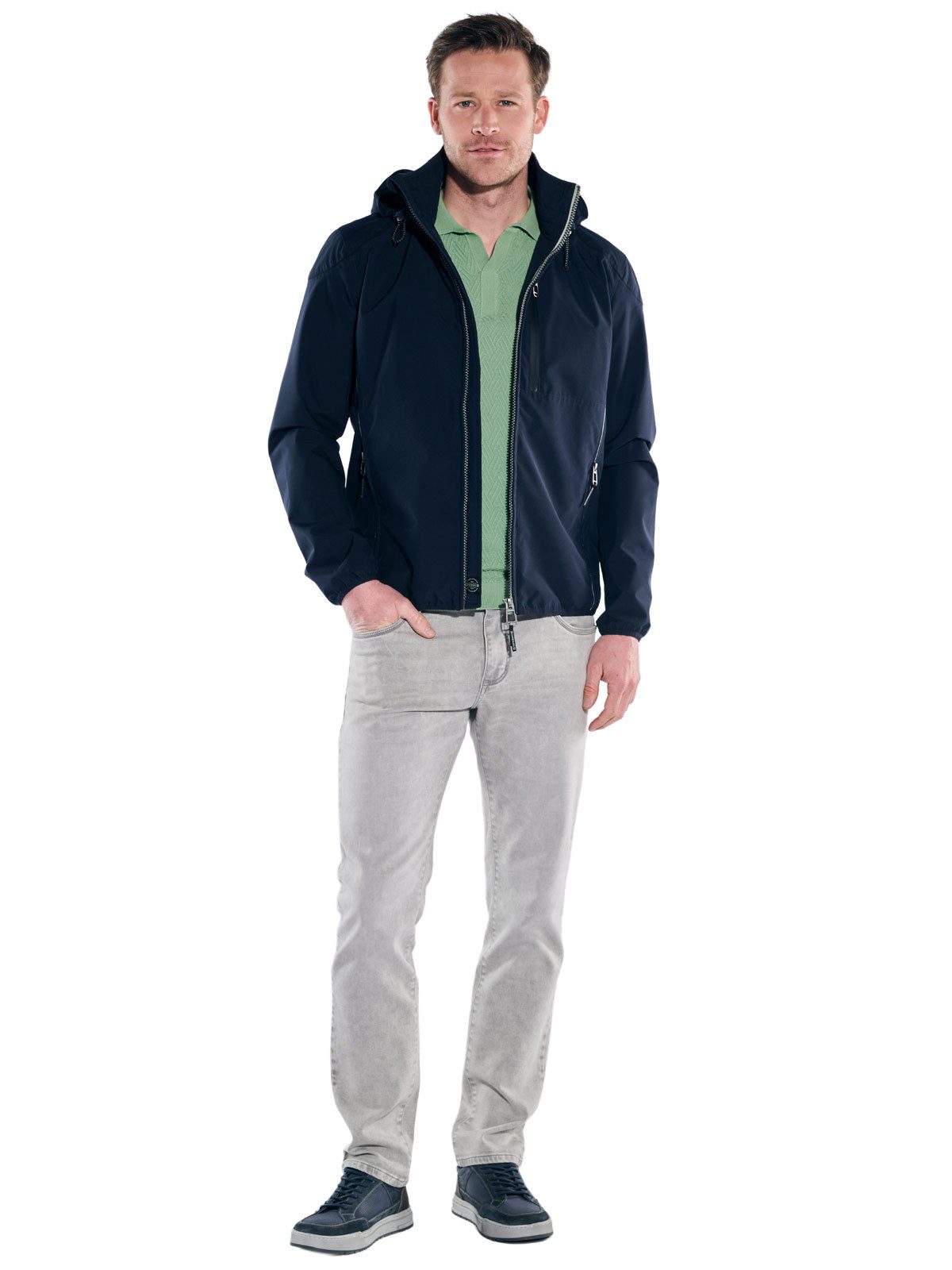 Engbers Kurzjacke Herren Sportive kurze Jacke mit Kapuze, Saphirblau