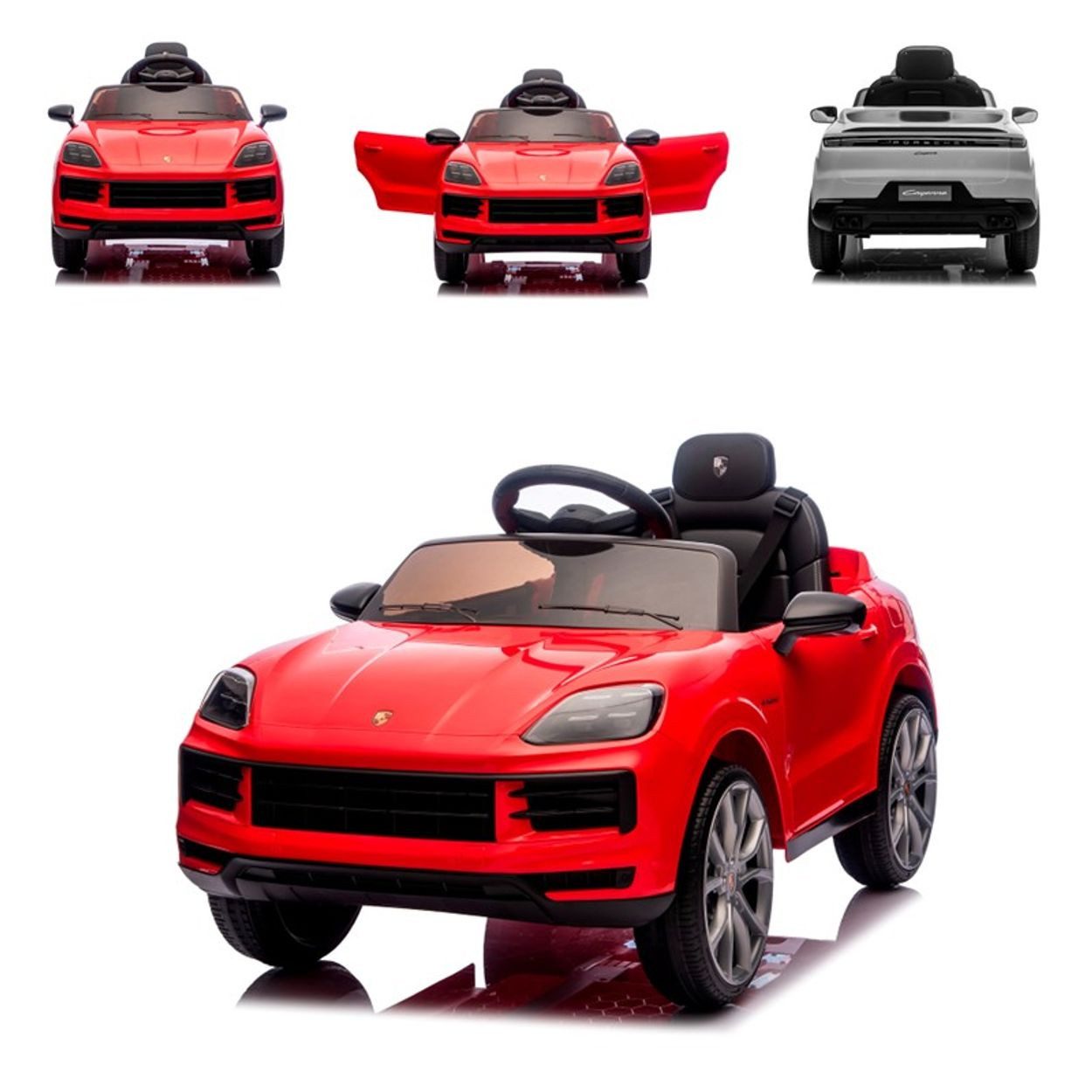 Chipolino Elektro-Kinderauto Elektroauto Porsche Cayenne, Belastbarkeit 30 kg, Vierradfederung Fernbedienung Gurt