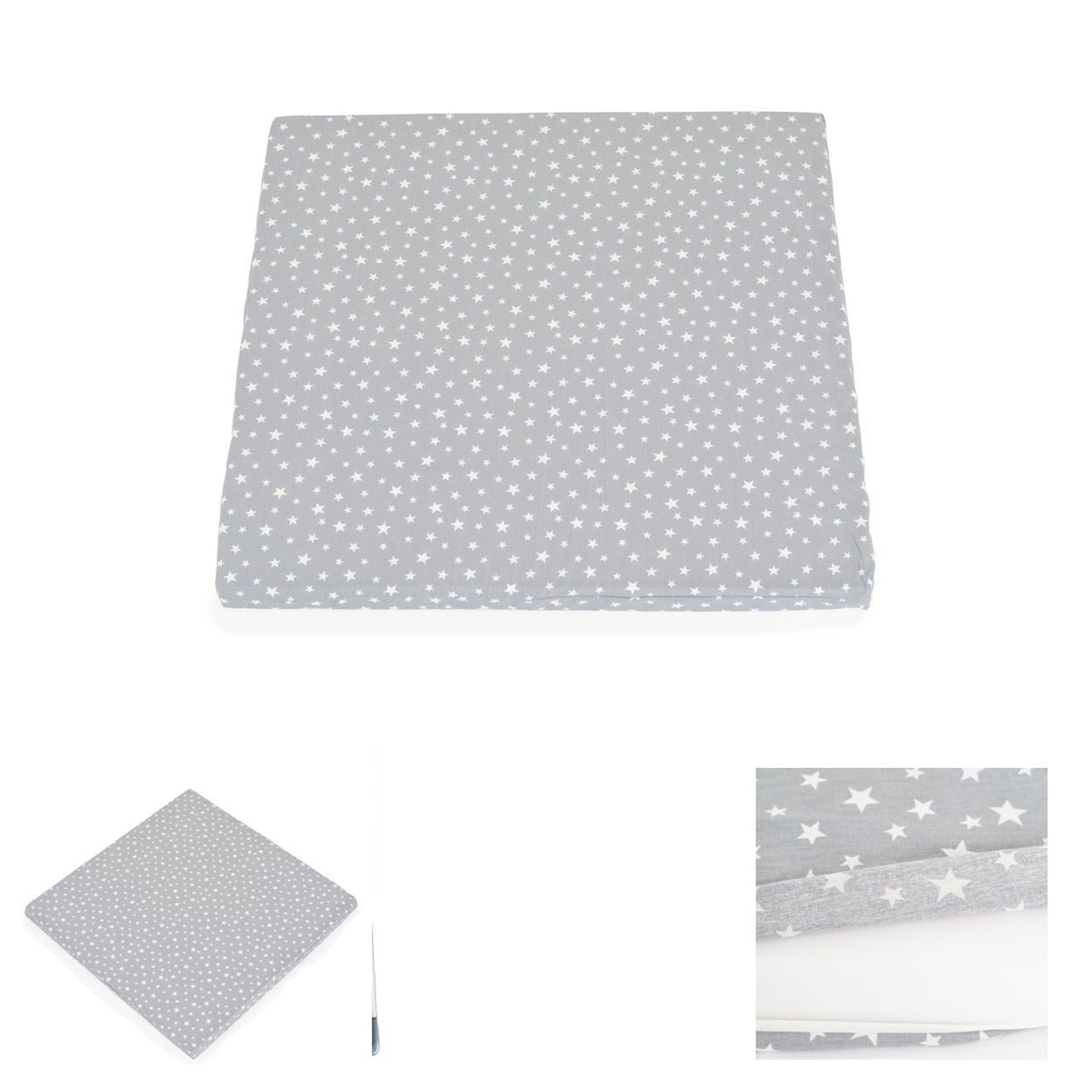 Kindermatratze Comfort 88 x 88 cm, Moni, 5 cm hoch, Babymatratze für Laufgitter, Bezug waschbar, 100% Baumwolle, ab Geburt