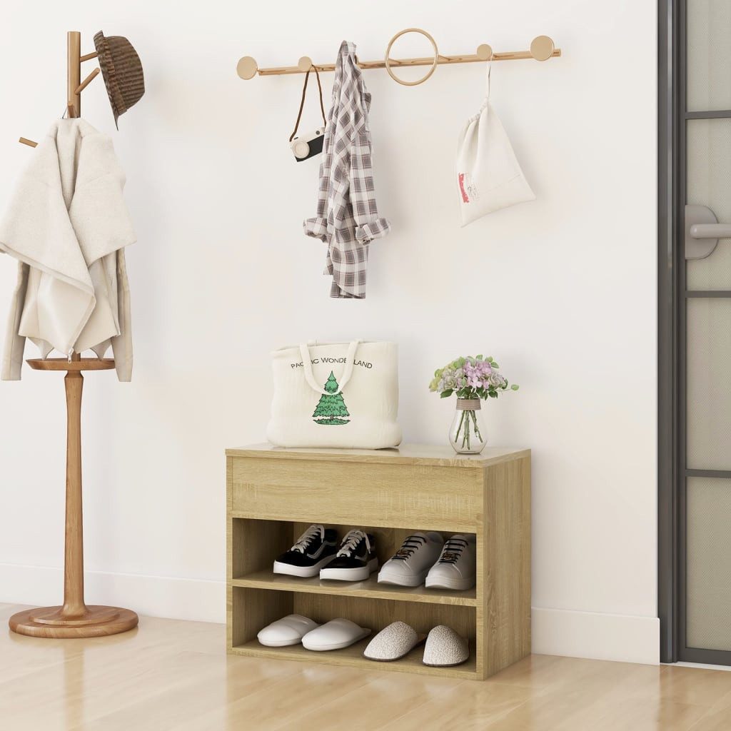 vidaXL Schuhschrank 60 x 30 x 45 cm Schuhregal Schuhschrank Flurschrank Schuhbank Sonoma E