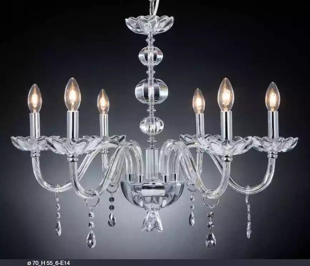 JVmoebel Kronleuchter Kristall Hängeleuchte im eleganten Designer-Stil aus Glas, Leuchtmittel wechselbar, Made in Italy