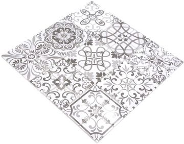 Mosani Duschwand Glasmosaik Crystal Mosaikfliesen grau glänzend / 10 Matten, (Set, 10-teilig), Glasmosaik Fliesen