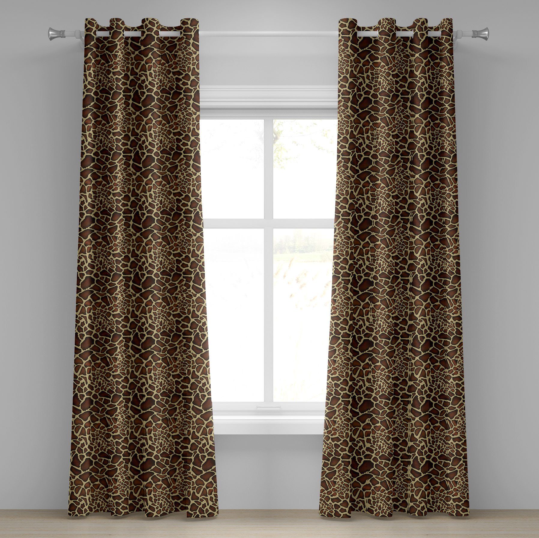 Sambia Giraffe Gardine Dekorative Haut-Muster Schlafzimmer Abakuhaus, 2-Panel-Fenstervorhänge Wohnzimmer, für