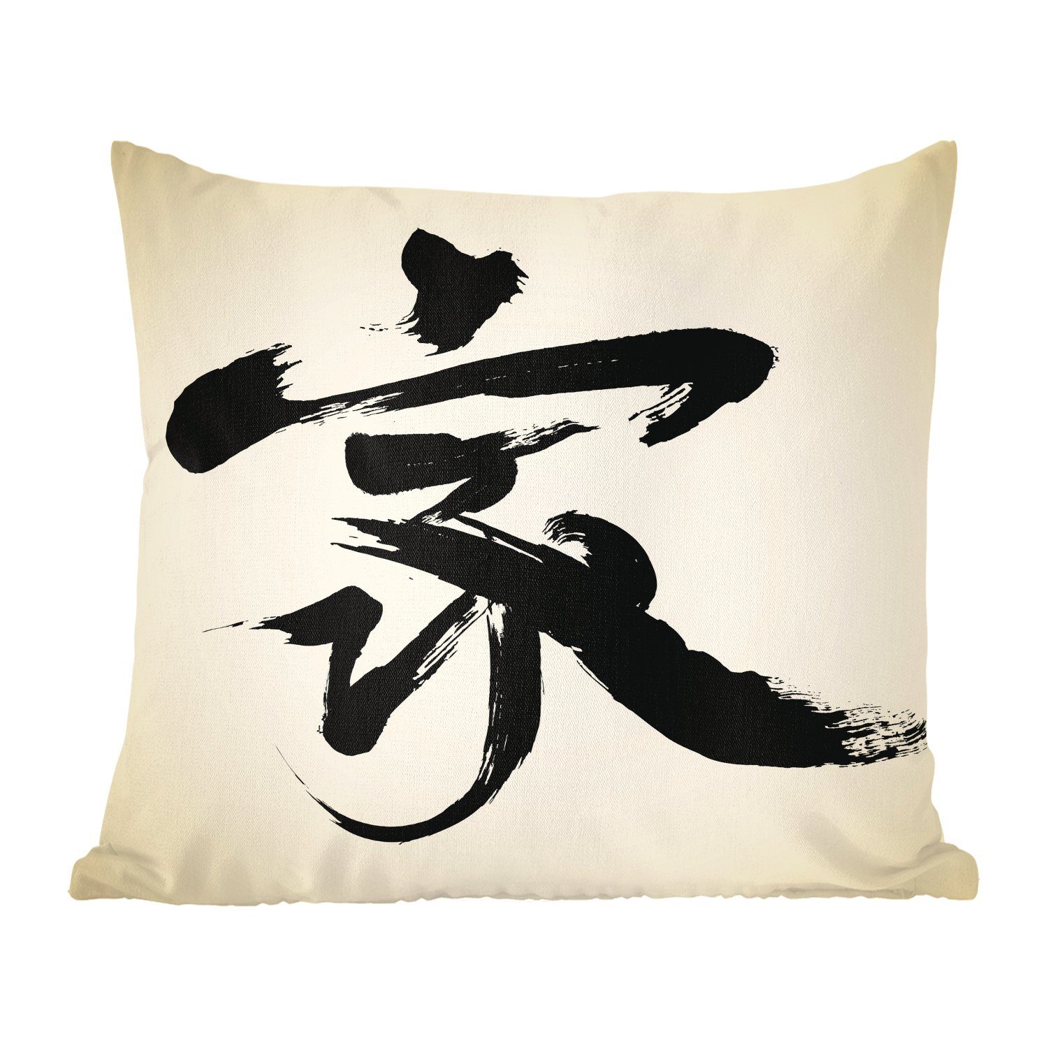 MuchoWow Dekokissen Chinesisches Zeichen für Zuhause, Zierkissen mit Füllung für Wohzimmer, Schlafzimmer, Deko, Sofakissen