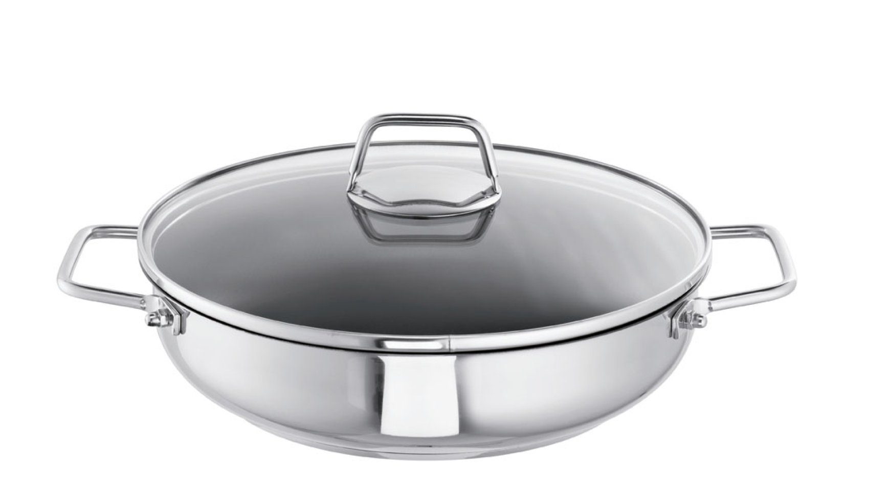 SCHULTE-UFER Schmorpfanne Wega, Edelstahl beschichtet (Set, 1 x Pfanne, 1 x Deckel), Ø 26 cm, 3l