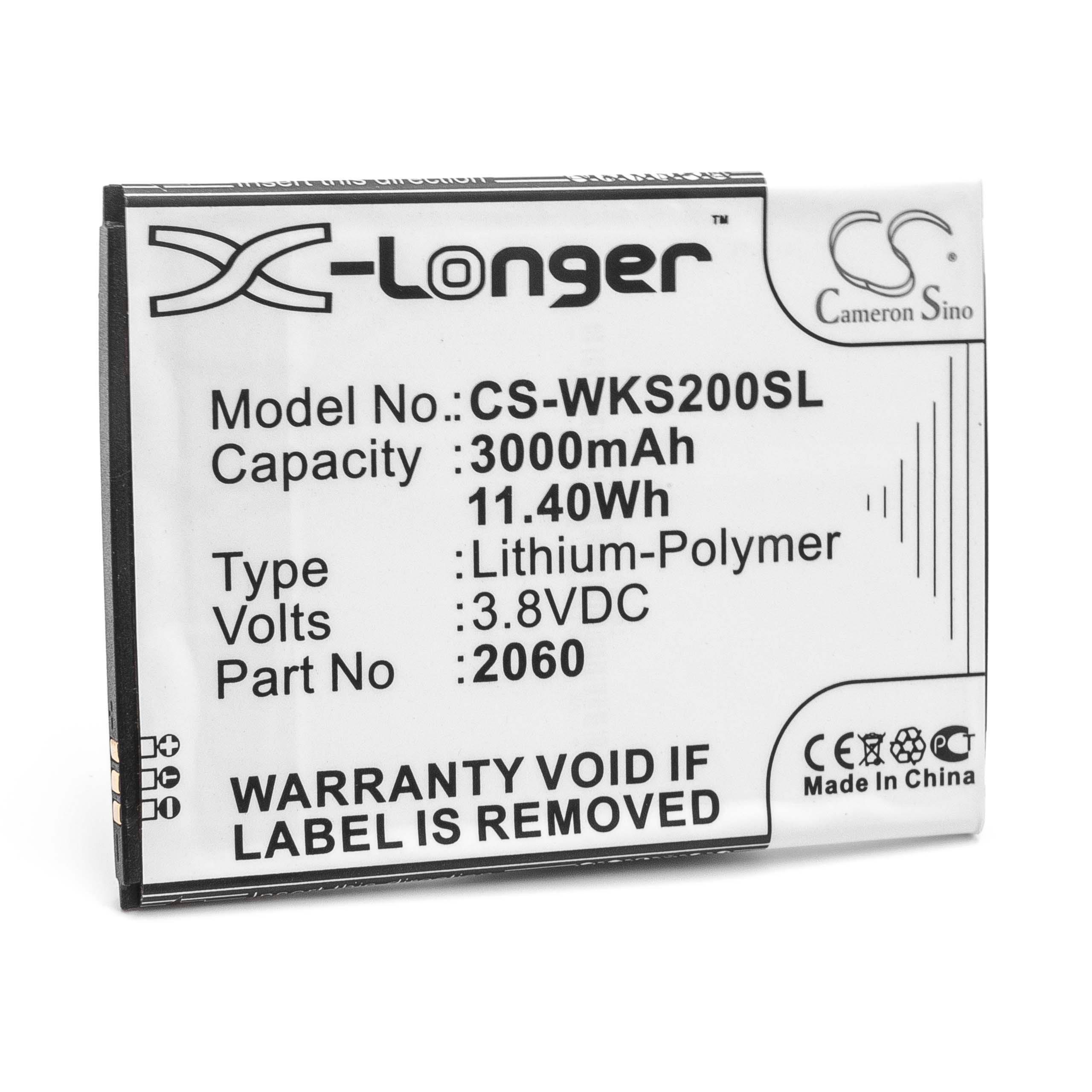 Li-Polymer (3,8 mit 3000 Via Smartphone-Akku kompatibel Casper V6X vhbw mAh V)
