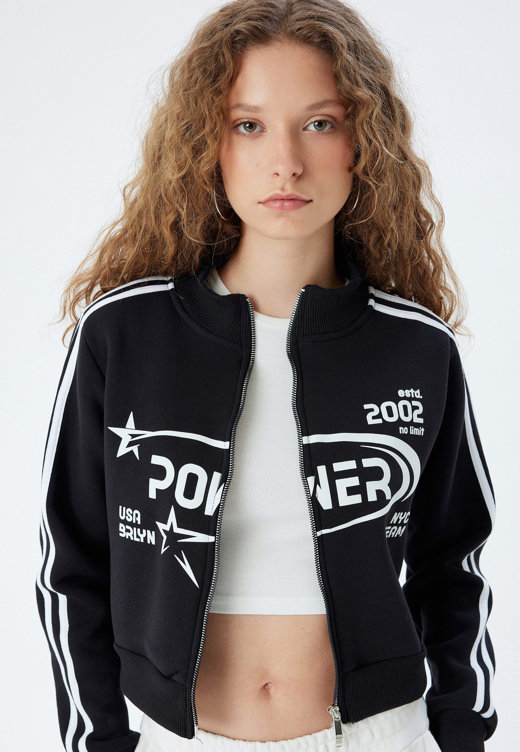 Koton Sweatshirt Vollreißverschluss Mit Schleifenband Detail