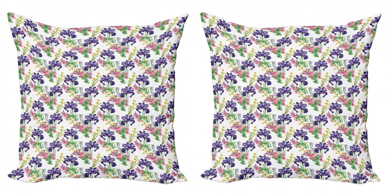 Kissenbezüge Modern Accent Doppelseitiger Digitaldruck, Abakuhaus (2 Stück), Blumen Garten Blooming Tiny Orchideen