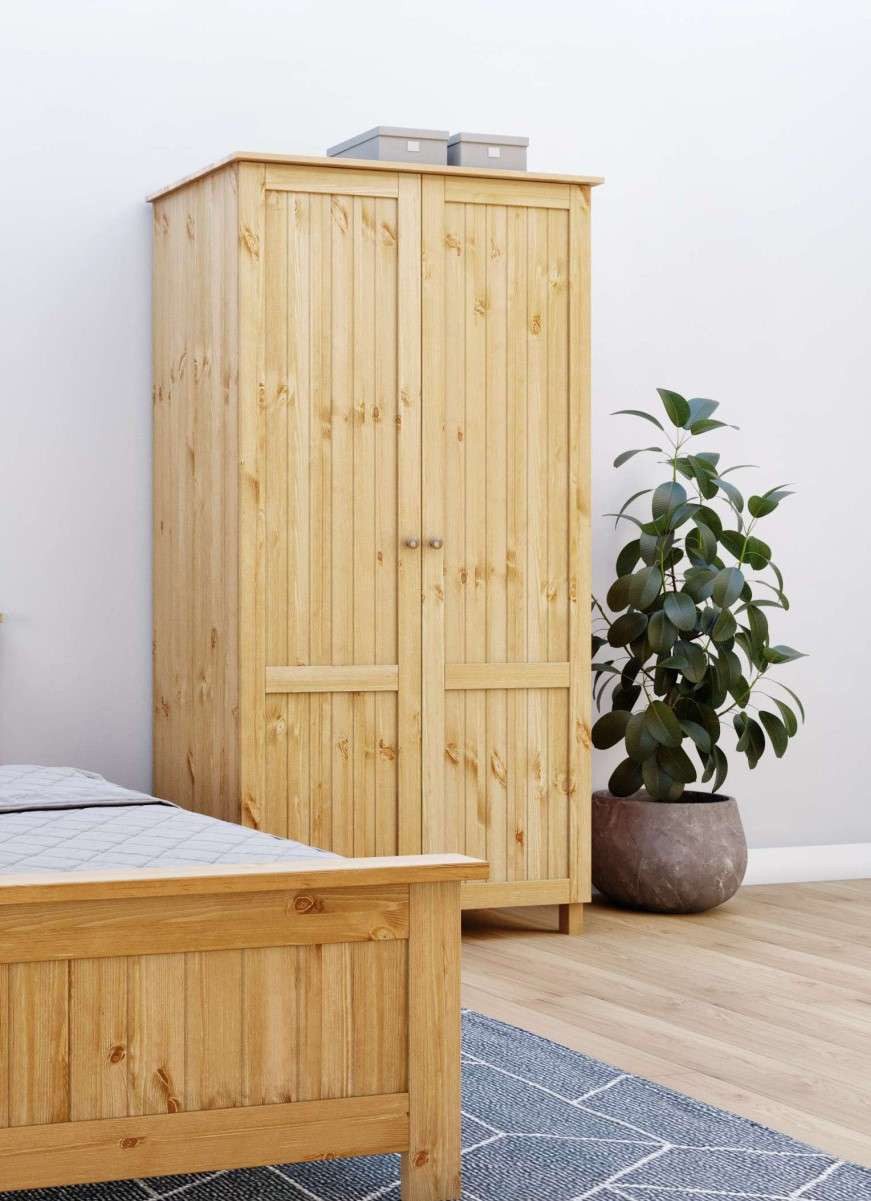 OTTO home Kleiderschrank Juventus, Drehtürenschrank, Schrank mit 2 Türen, 97 cm breit, aus massiver Kiefer, FSC®-zertifiziert
