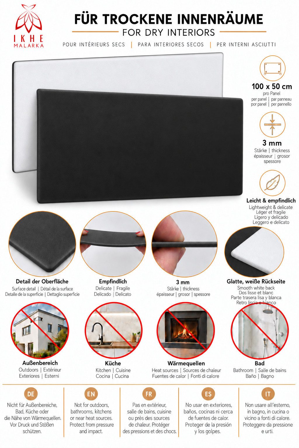 IKHEMalarka 3D Wandpaneel Betonoptik Marmor Ziegel aus Polystyrol Styropor XPS, BxL: 50,00x100,00 cm, 0,50 qm, (1 Stück, 0,5m) Deckenpaneelen - 3mm dick - 100x5 – Bild 4 von 5