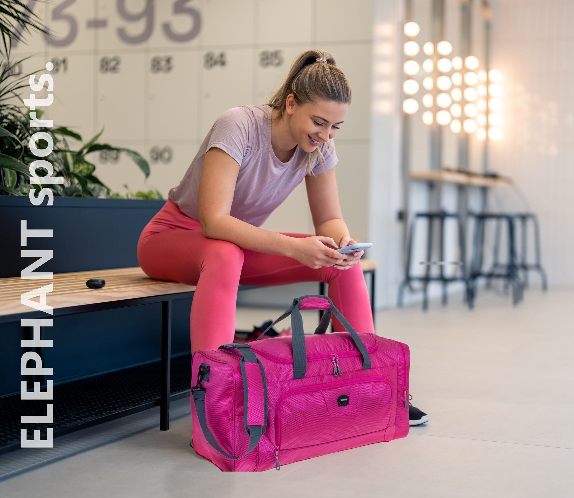 ELEPHANT Sporttasche groß Reisetasche Sport Tasche Trainer L 55 cm, 40 Liter Saunatasche Fußball Large Gym + Trinkflasche