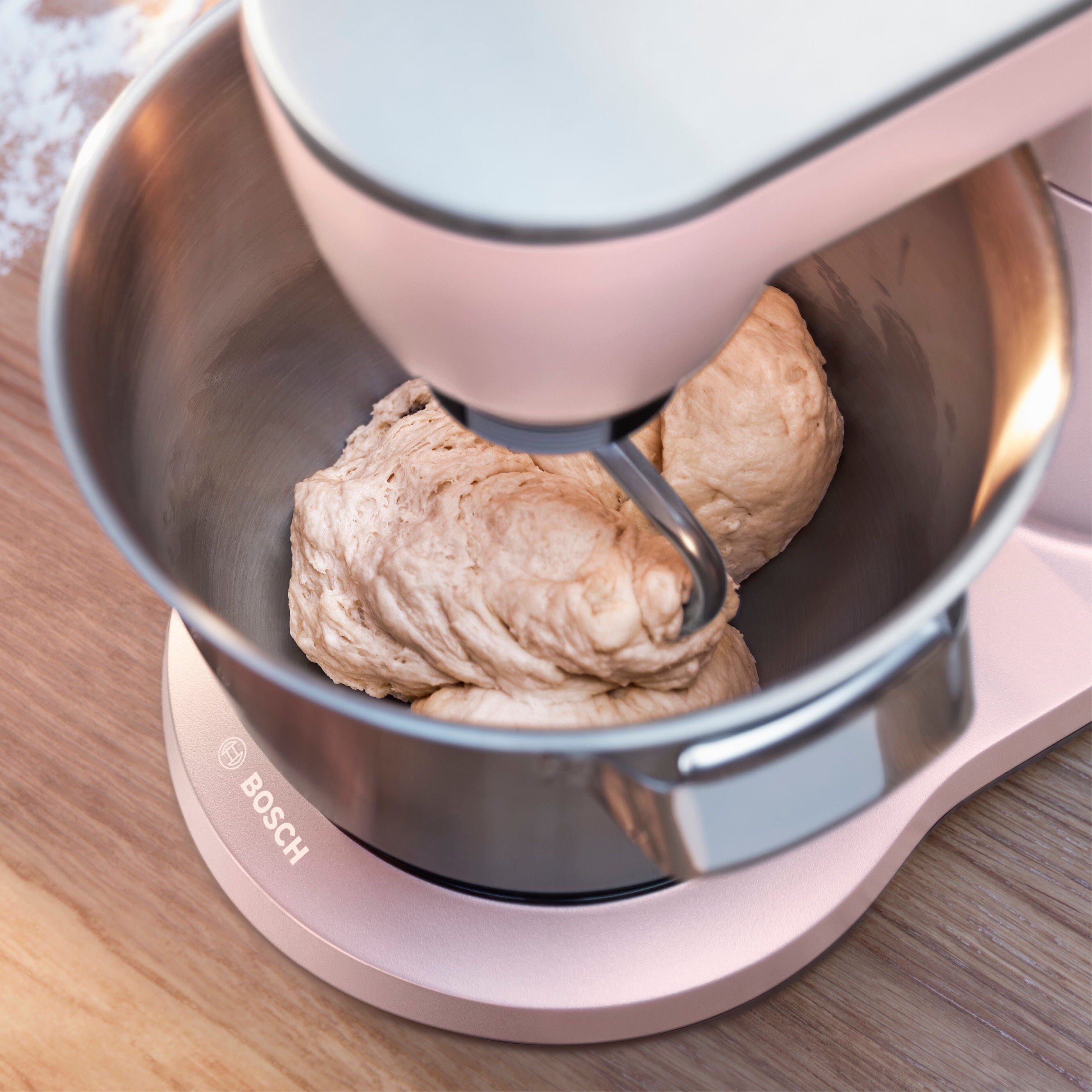 Planetenrührwerk, 1600 l Schüssel, 5,5 OptiMUM, MUM9A66N00 pastelrosé Küchenmaschine BOSCH W, Profi-Patisserie-Set,