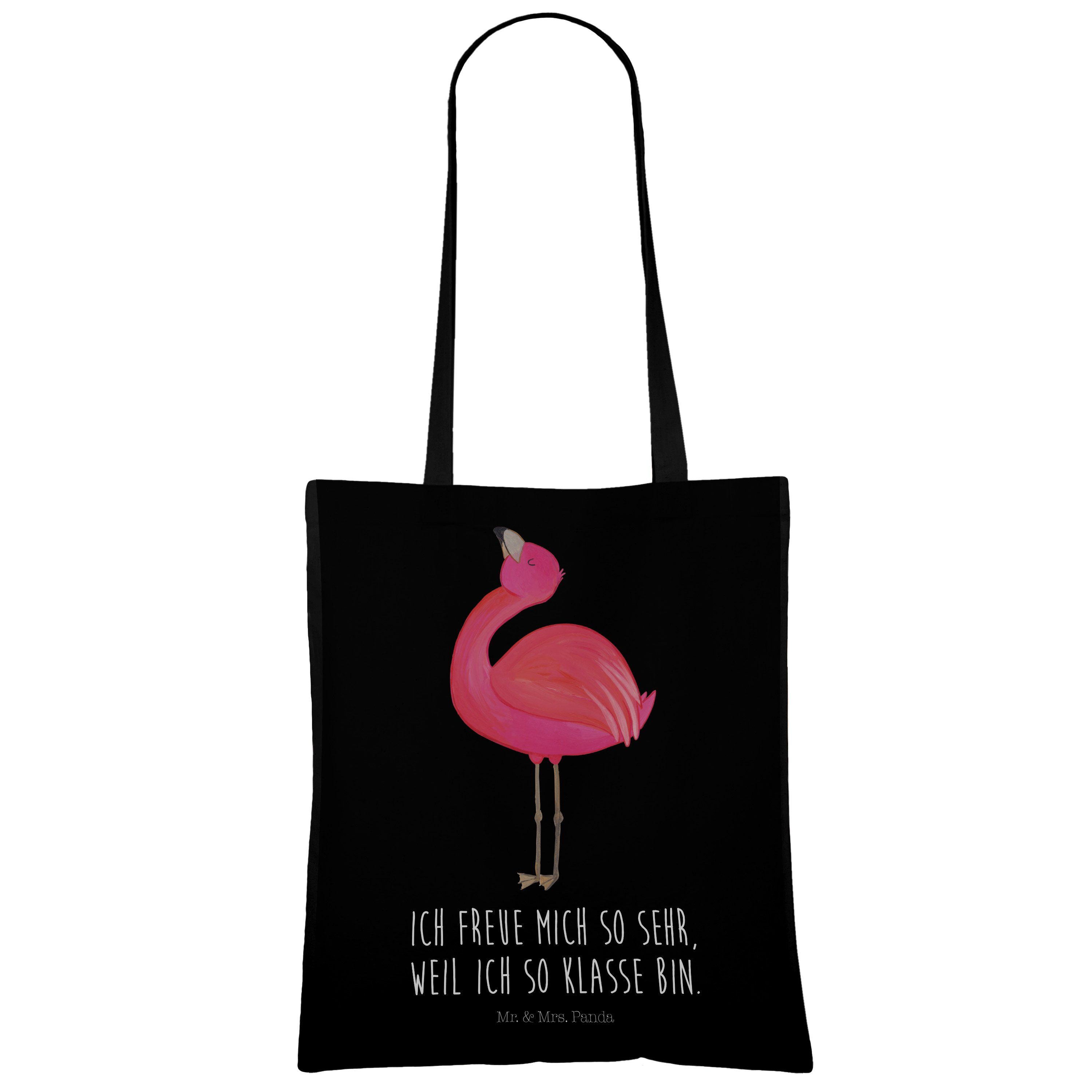 stolz (1-tlg) Mr. Geschenk, - Einkaufstasch Flamingo Tragetasche Mrs. Schwarz - Panda Tochter, Freundin, &