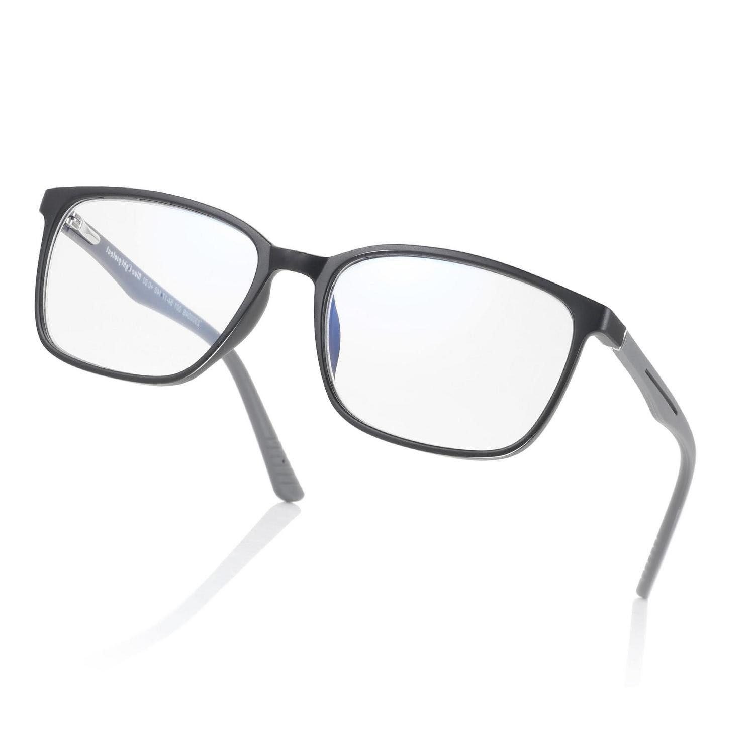 LuxusKollektion Brille Blaulichtfilter Brille Eckig TR Schwarz 0.00