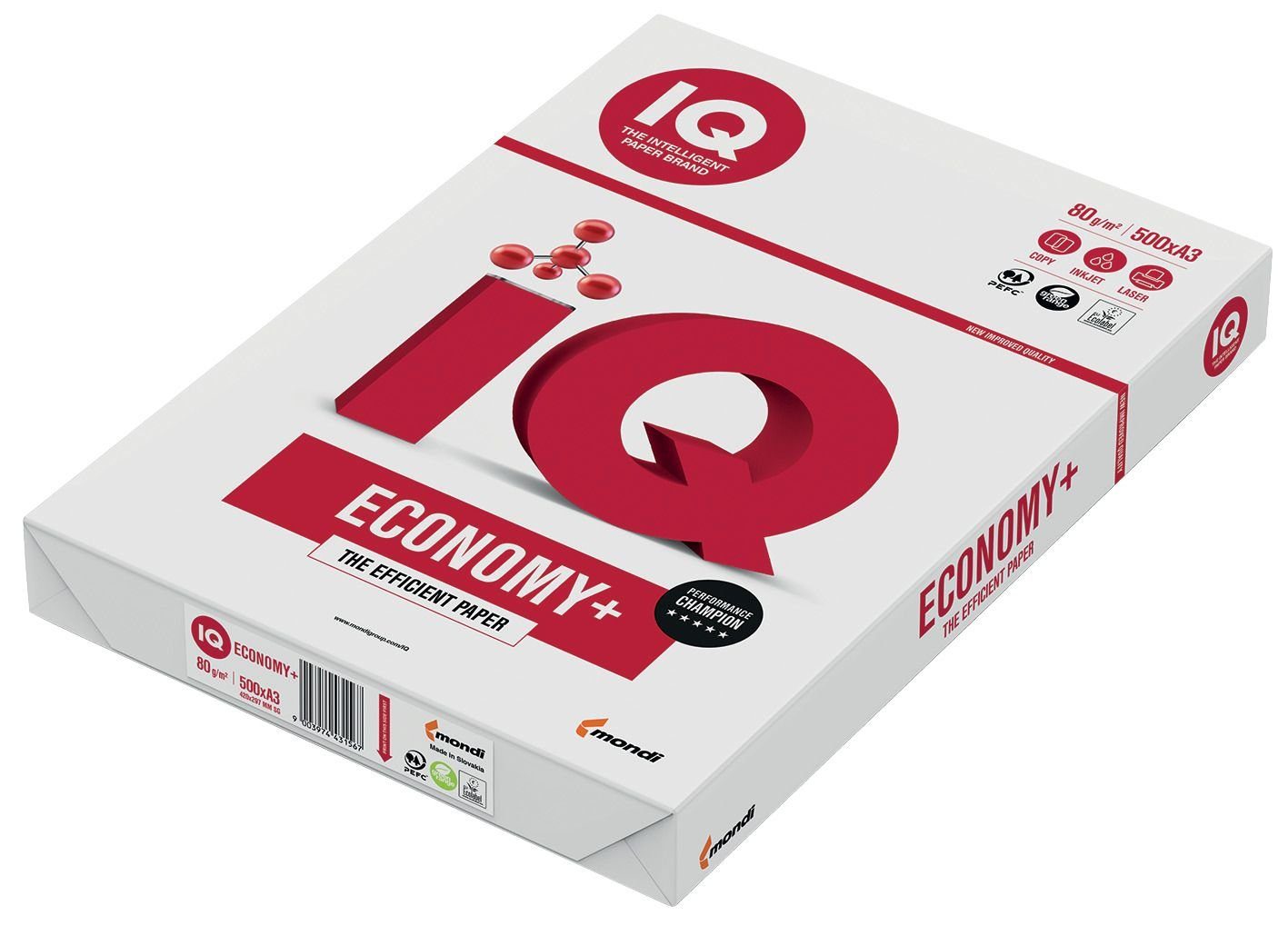 iQ Druckerpapier IQ economy + - A3, 80 g/qm, weiß, 500 Blatt
