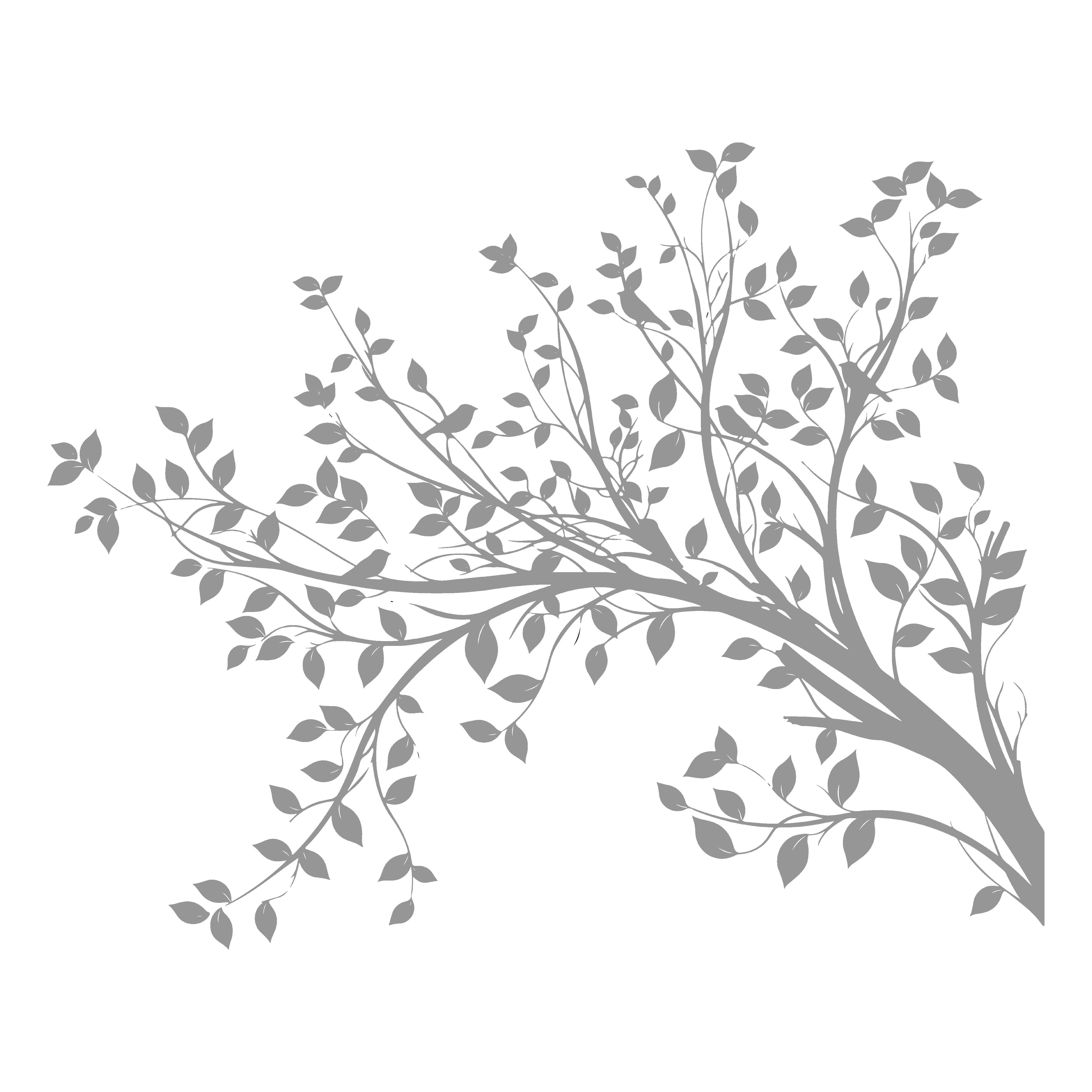 Jumpeak Wanddekoobjekt Frische große Baum Wanddekoration,einfacher Wald grün Blatt Wandbehang, Hergestellt aus Metall,Schwarz,weiß,Gold, Silber,66×53cm