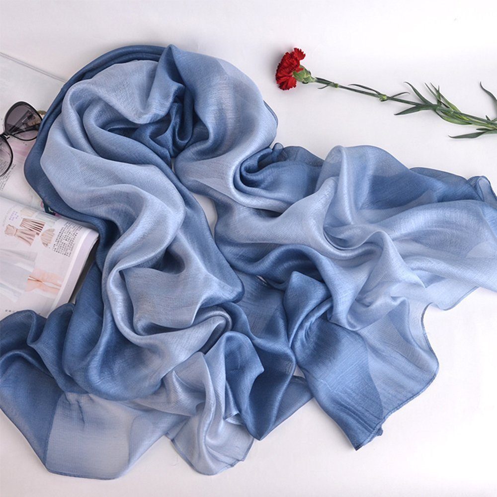 KINSI Seidentuch Monochromer Farbverlauf Damenschal, Modeschal, Premium-Sch günstig online kaufen