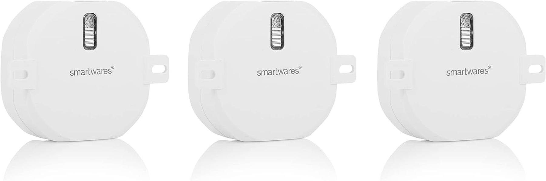 smartwares Schalter Funk-Einbauschalterset für Rollladen Plug & Connect 3x Unterputzschalter, Batteriebetrieben,300 W – SH4-99559, Weiß