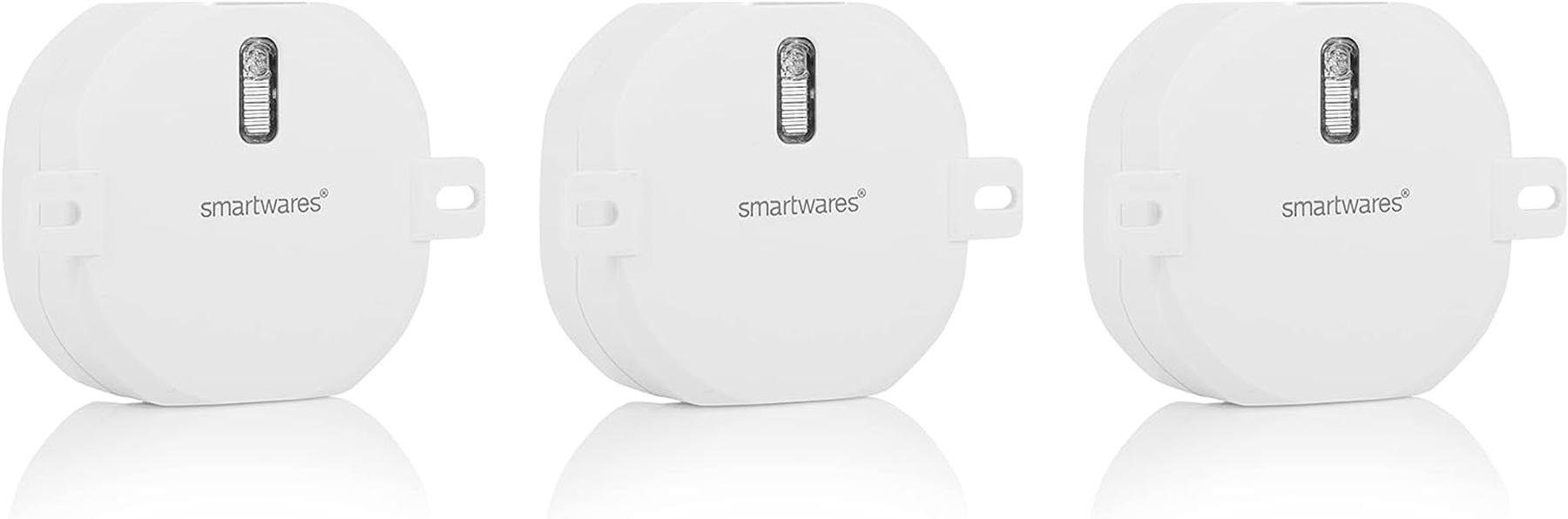 Funk-Einbauschalterset Weiß W smartwares Connect 3x SH4-99559, Schalter – Rollladen für Plug Unterputzschalter, Batteriebetrieben,300 &