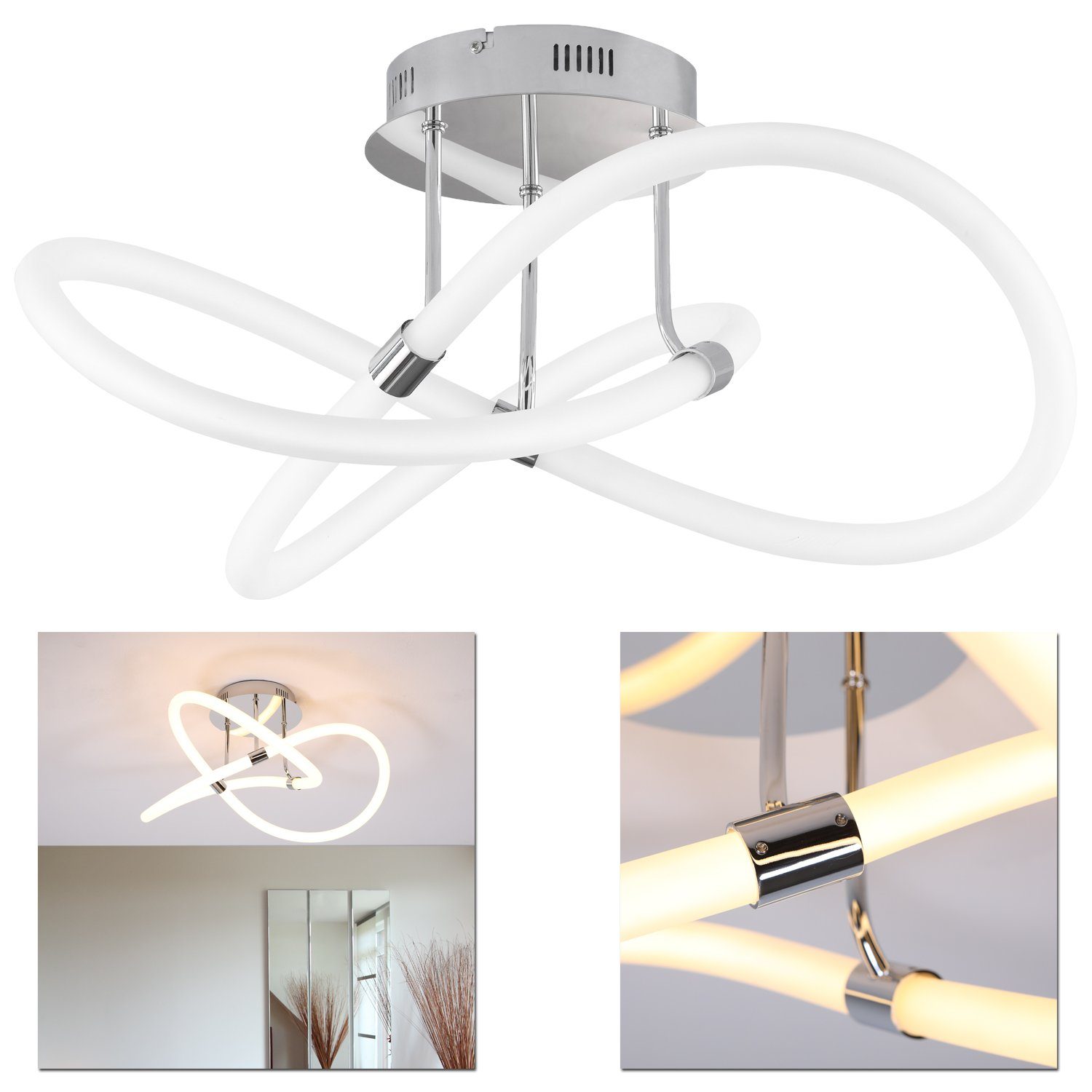 Home4Living LED Deckenleuchte Deckenlampe 39W Wohnzimmer Lampe Leuchte modern warmweiß, inkl. Leuchtmittel, Dekorativ