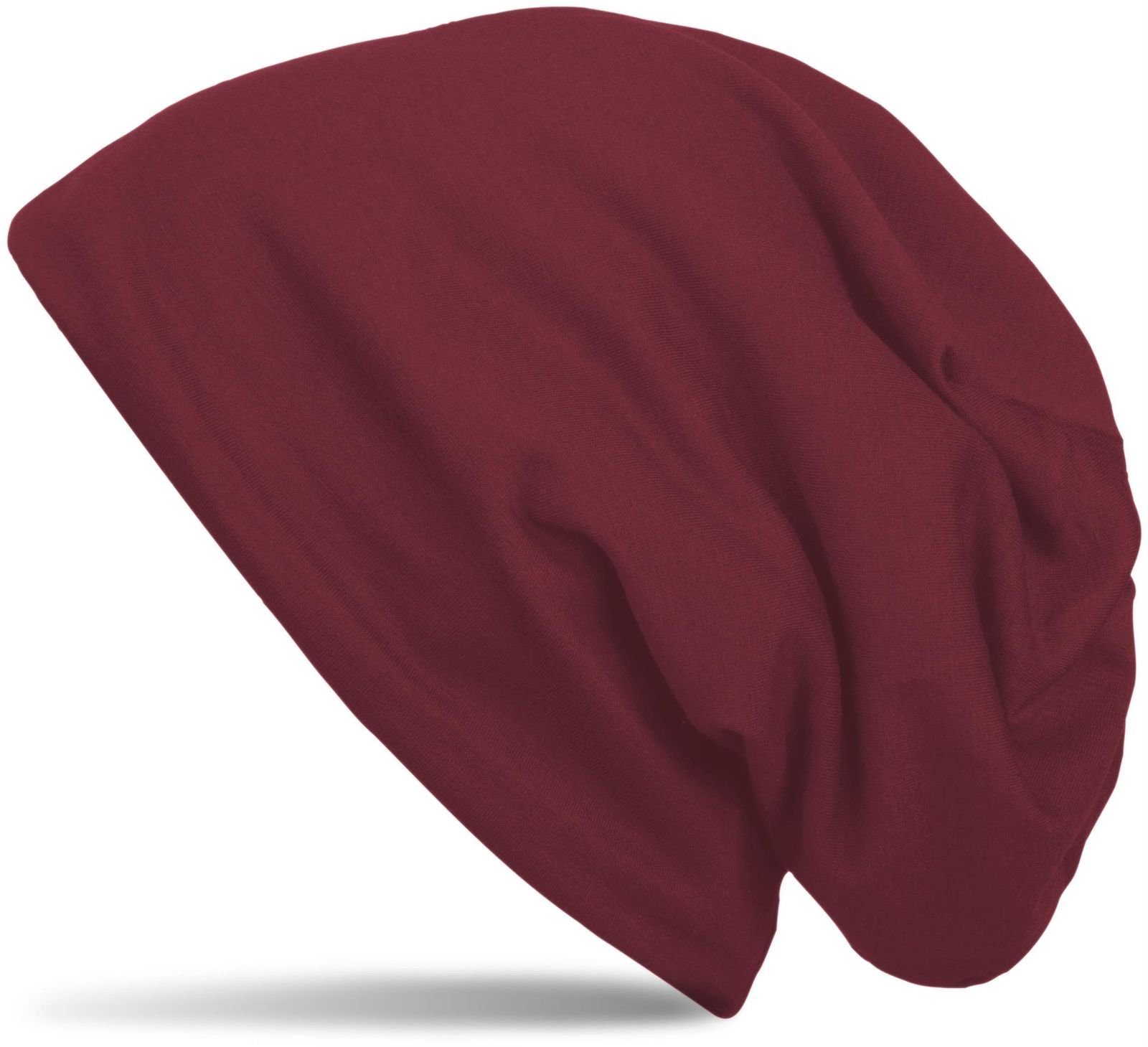 styleBREAKER Beanie (1-St) Unifarbene Beanie Mütze mit Fleece Bordeaux-Rot
