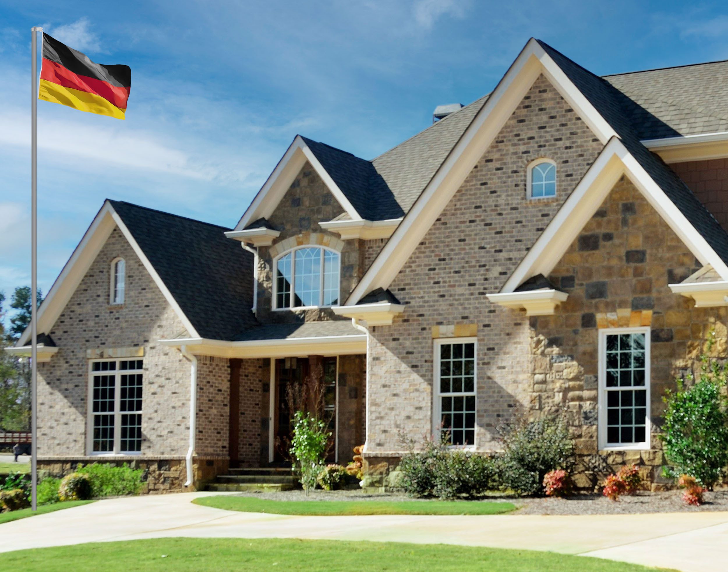 BRUBAKER Fahnenmast Aluminium Flaggenmast inkl. Deutschland Flagge, (Set, 1-St., All-In-One Fahnenmast-Set mit Fahne), mit Bodenhülse und Deutschlandfahne 150 x 90 cm für Garten und Camping