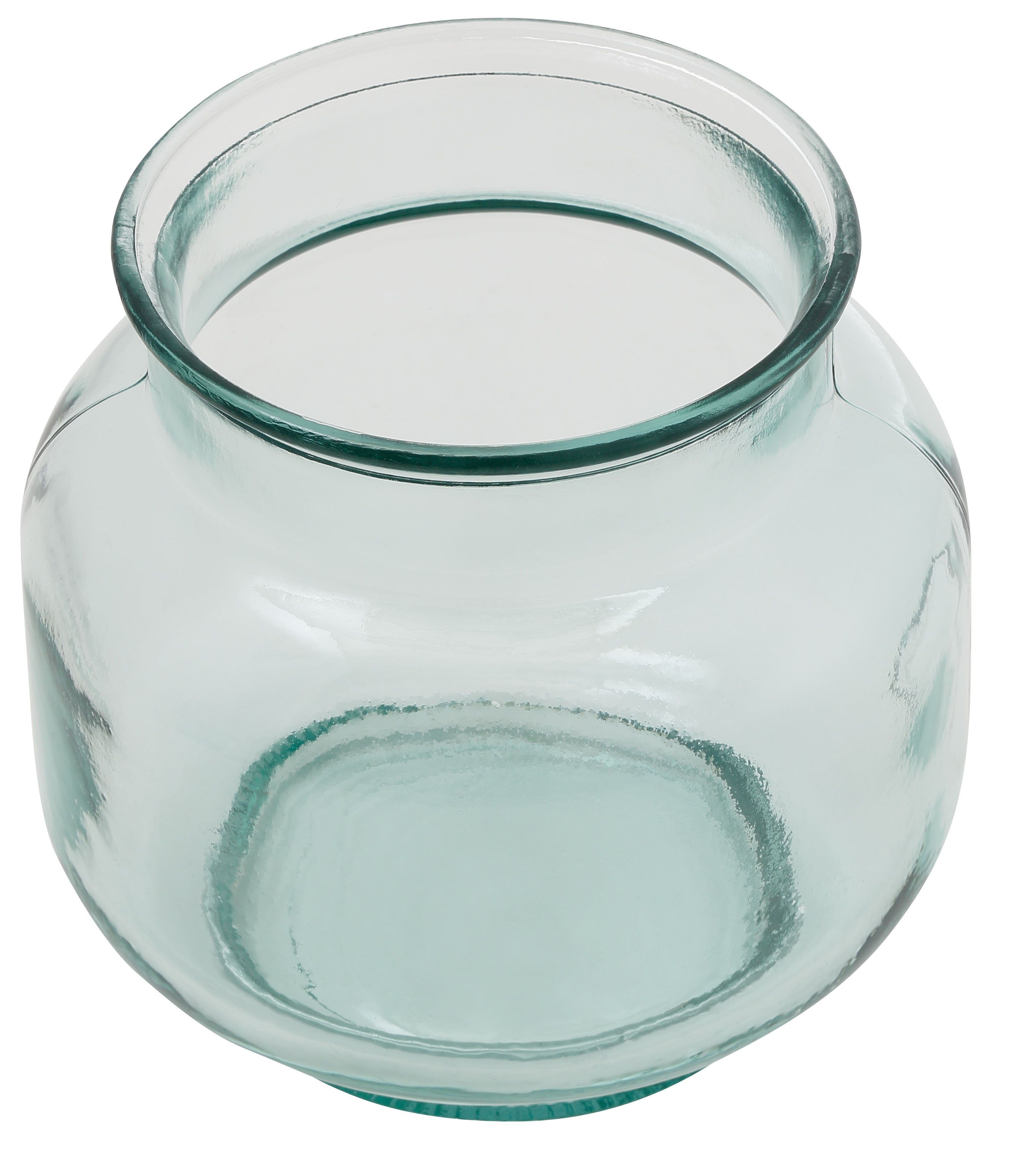 Höhe Ø St), (1 Glas, cm, ca. aus Tischvase Sjard transparent-grün cm recyceltem 18 20 andas